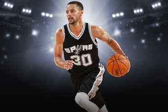 Stephen Curry on the San Antonio Spurs.
