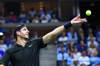 Juan Martin Del Potro serves during a 2016 U.S. Open match.