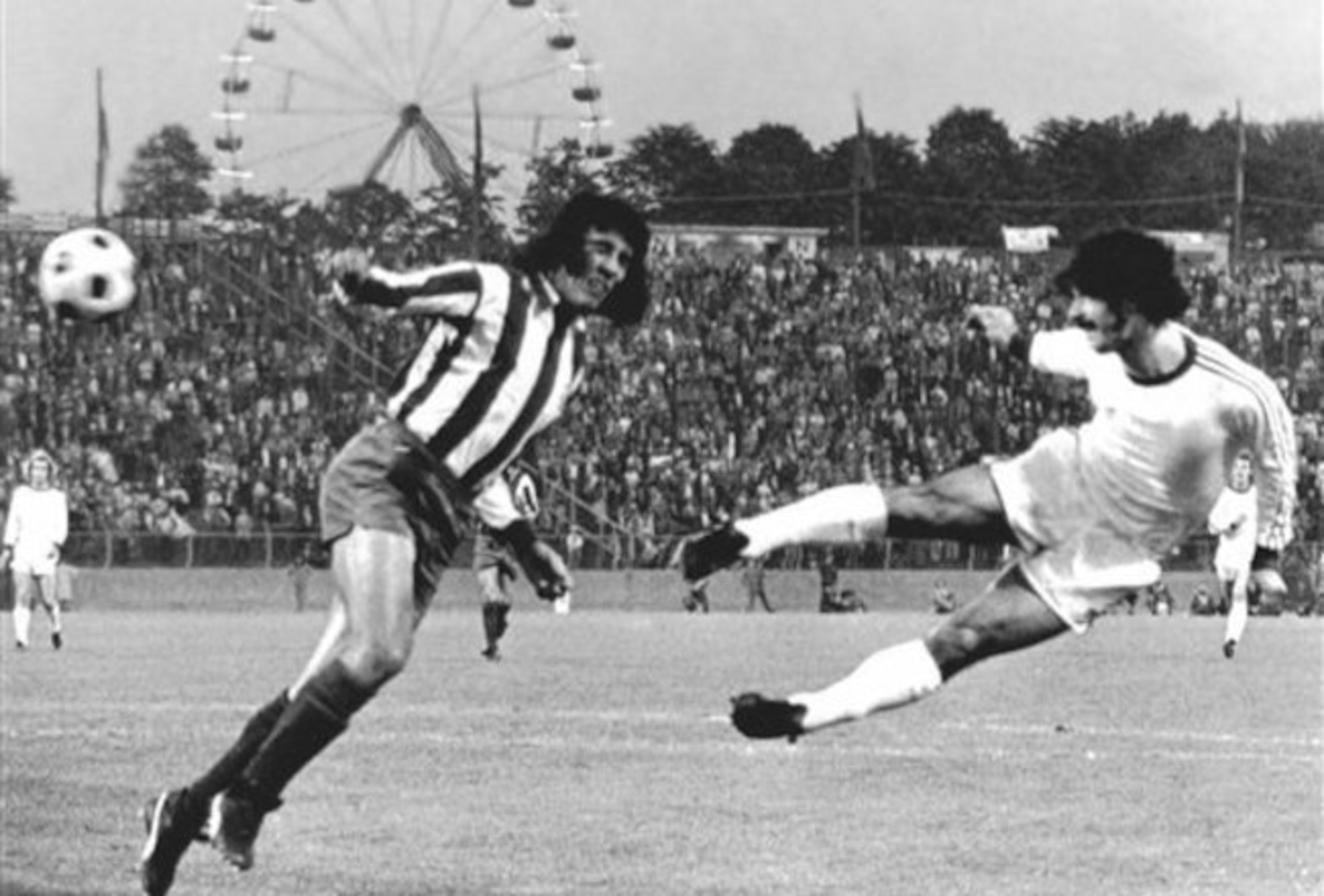 Muller's (r.) record of 85 goals in a single calendar year (1972) was only surpassed by Lionel Messi some 40 years later.