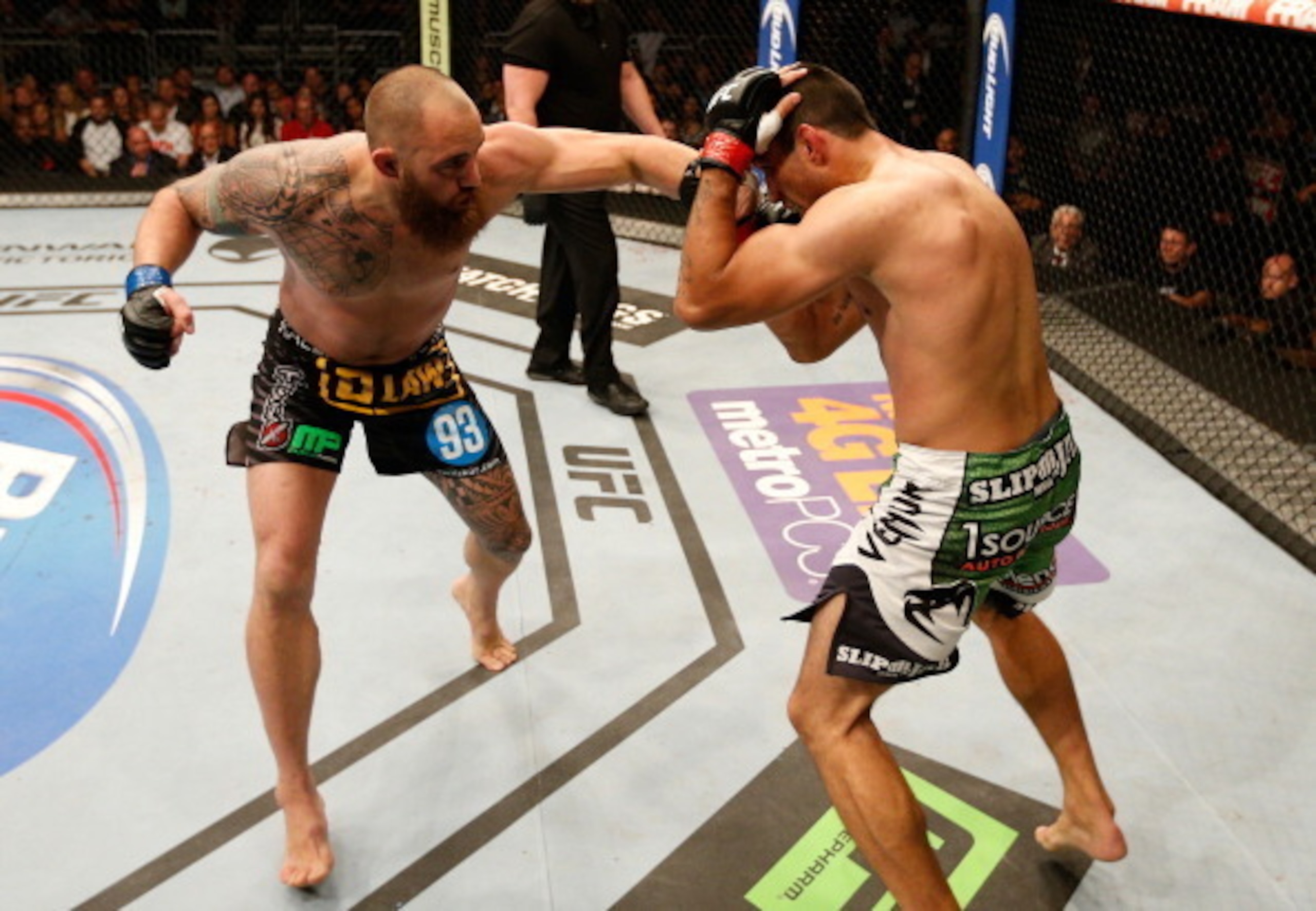 Travis Browne (left) and Fabricio Werdum