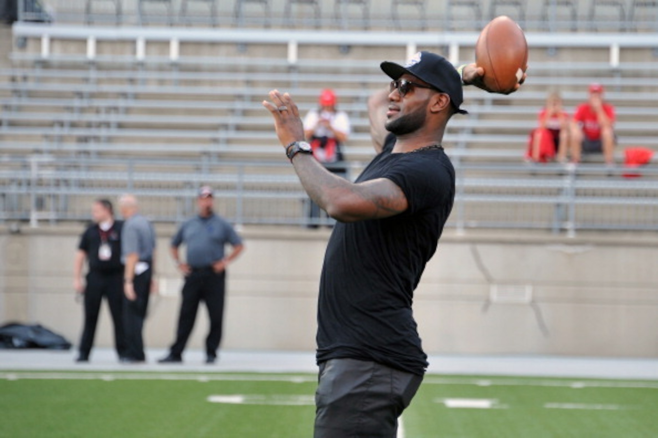 LeBron James received attention from college football recruiters as a wide receiver.