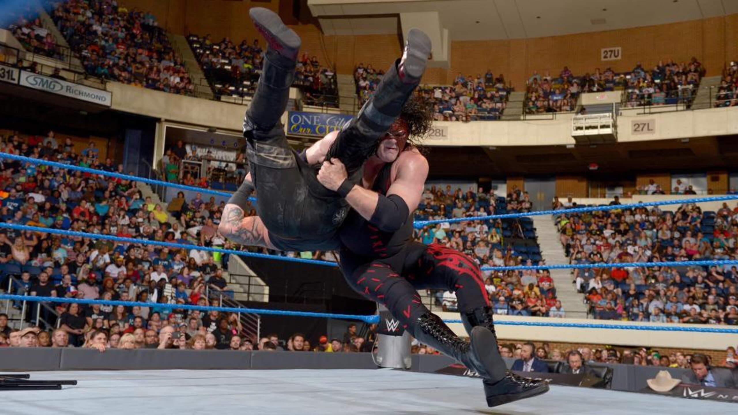 Kane slams Bray Wyatt at Backlash. Kane slams Bray Wyatt at Backlash.
