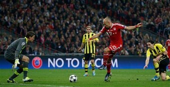 Robben scored a minute from time to deliver Bayern their fifth European Cup/Champions League at Dortmund's expense in 2013.
