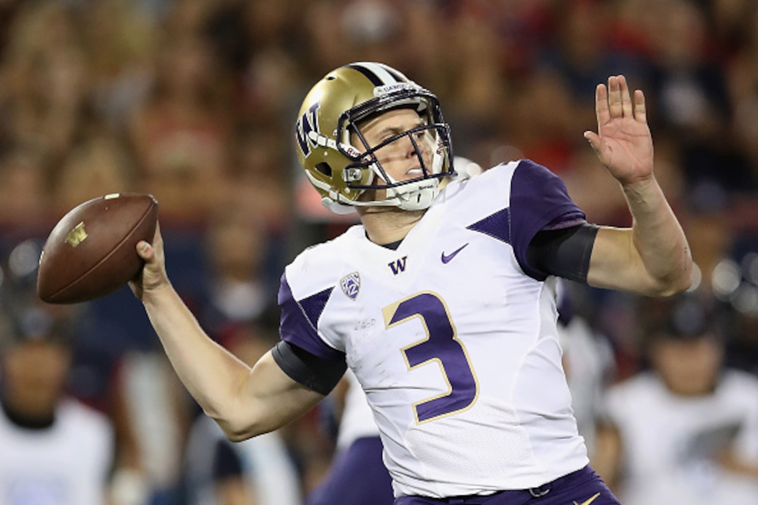 Washington's Jake Browning is third in FBS in quarterback rating. Washington's Jake Browning is third in FBS in quarterback rating.