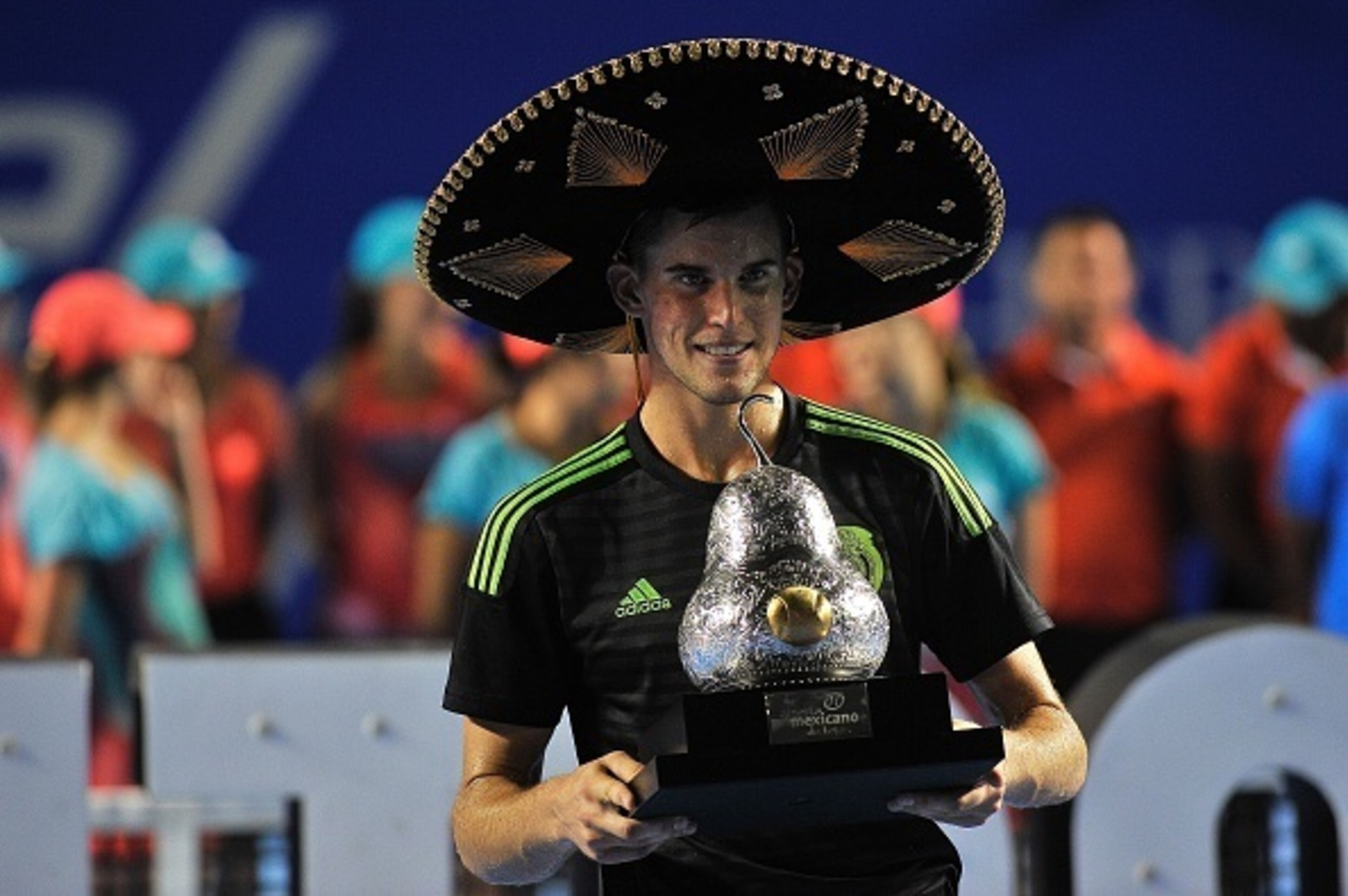 Dominic Thiem holds the 2016 Mexican Open trophy. Dominic Thiem holds the 2016 Mexican Open trophy.