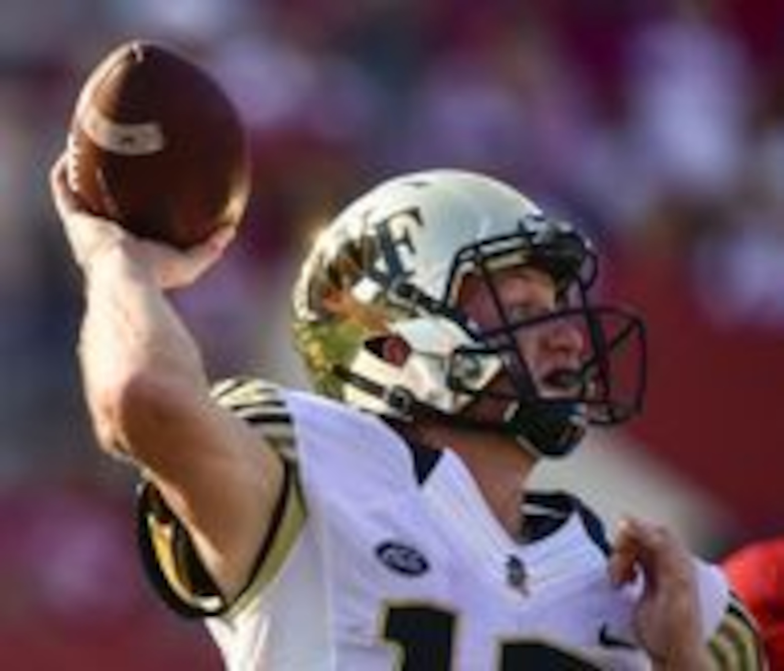 Sep 24, 2016; Bloomington, IN, USA;  Wake Forest Demon Deacons quarterback John Wolford (10) throws a pass during the second half of the game at Memorial Stadium. The Wake Forest Demon Deacons defeated the Indiana Hoosiers 33 to 28.  Mandatory Credit: Mar