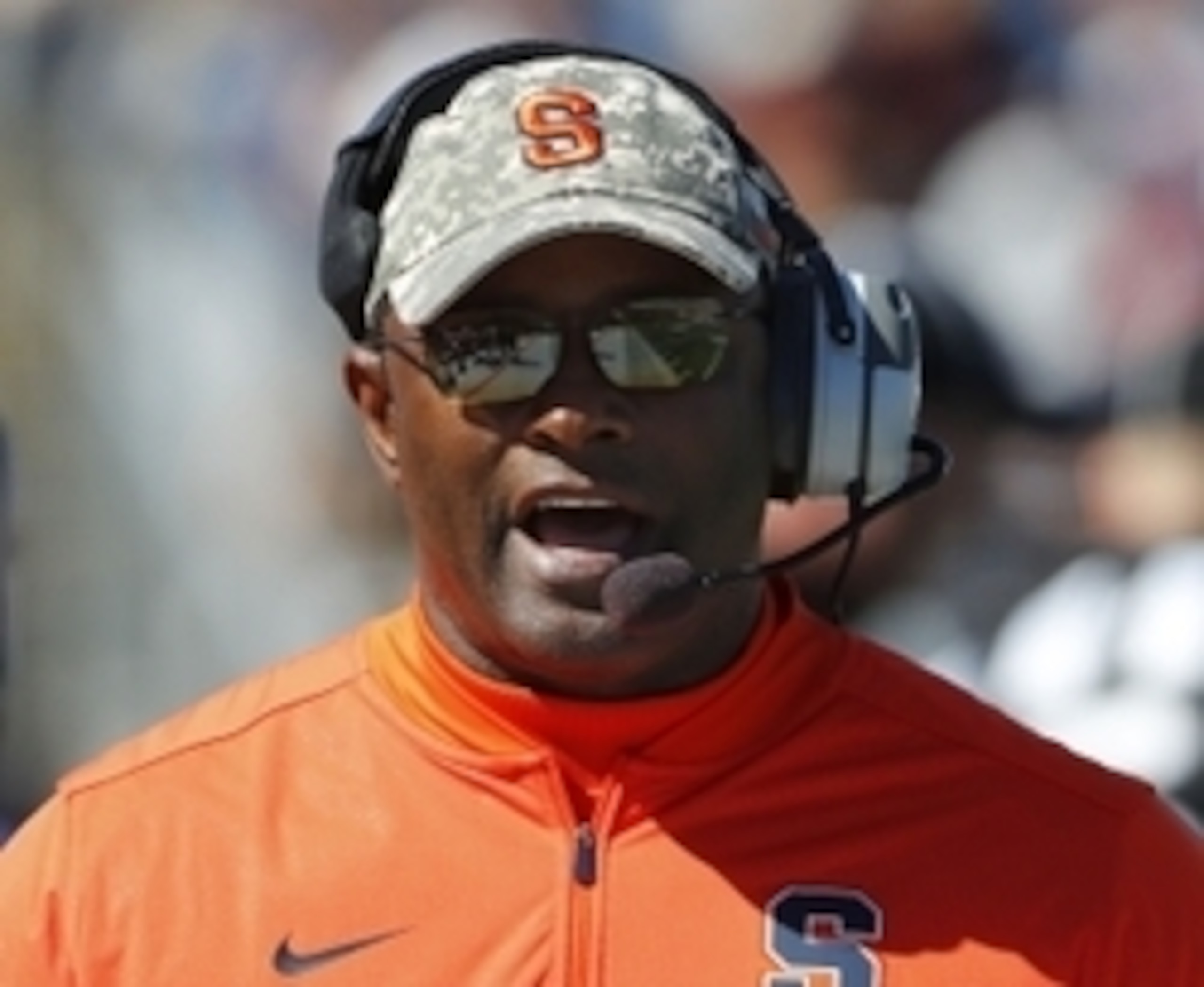 Sep 24, 2016; East Hartford, CT, USA;  Syracuse head coach Dino Babers along the sidelines during the first half of their 31-24 win over Connecticut at Rentschler Field. Mandatory Credit: Winslow Townson-USA TODAY Sports