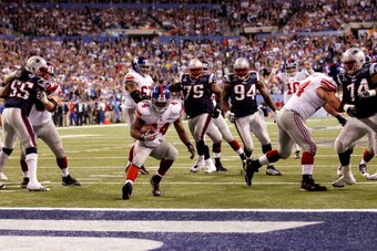 The Patriots allowed Giants running back Ahmad Bradshaw to score in order to preserve a last-ditch opportunity.