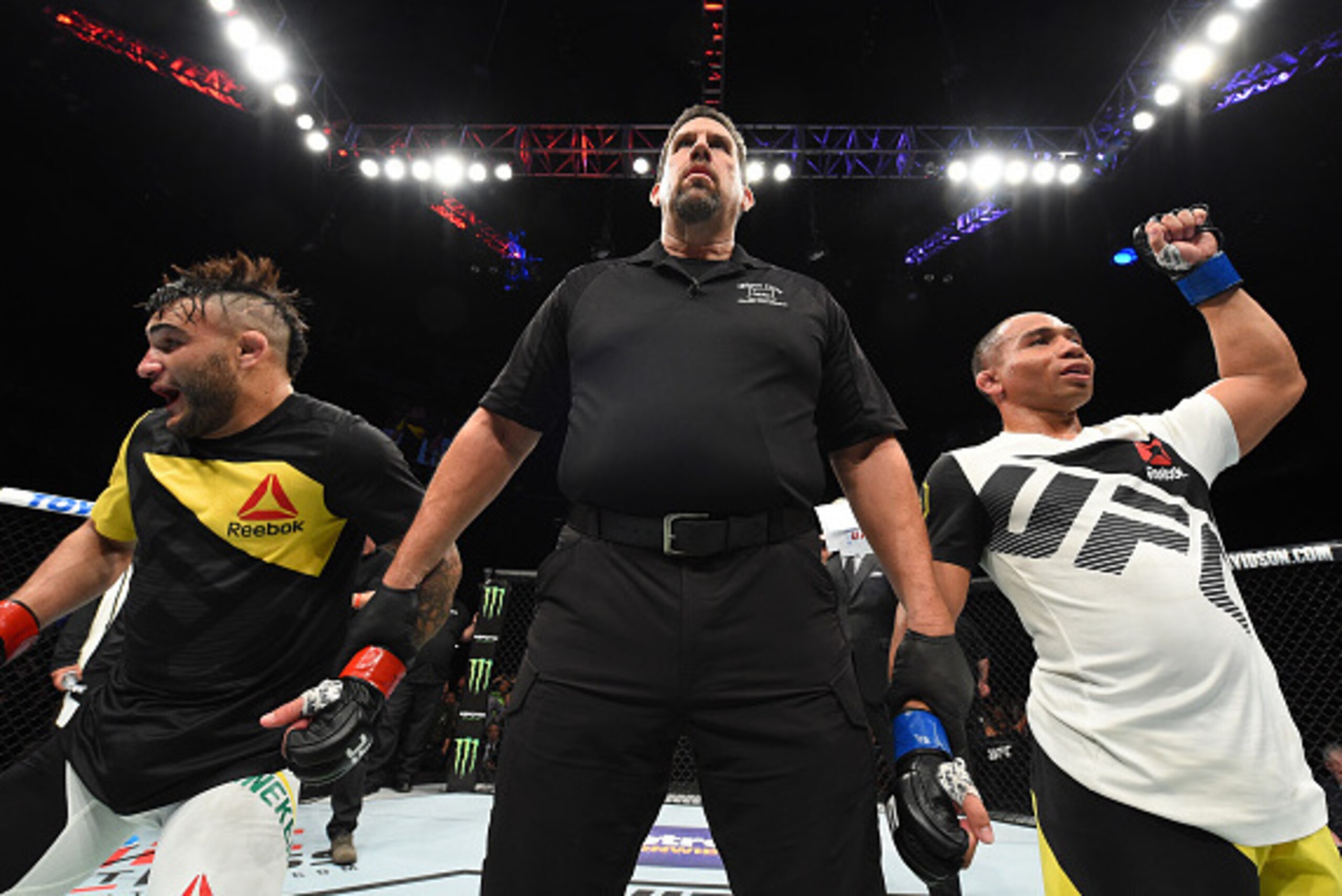 John Lineker (left) and John Dodson faced off in the evening's main event. John Lineker (left) and John Dodson faced off in the evening's main event.
