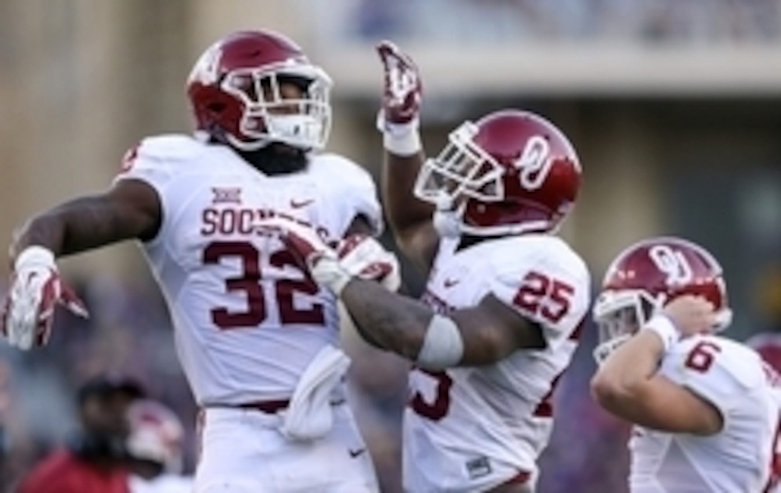 Oklahoma RBs Samaje Perine (left) and Joe Mixon