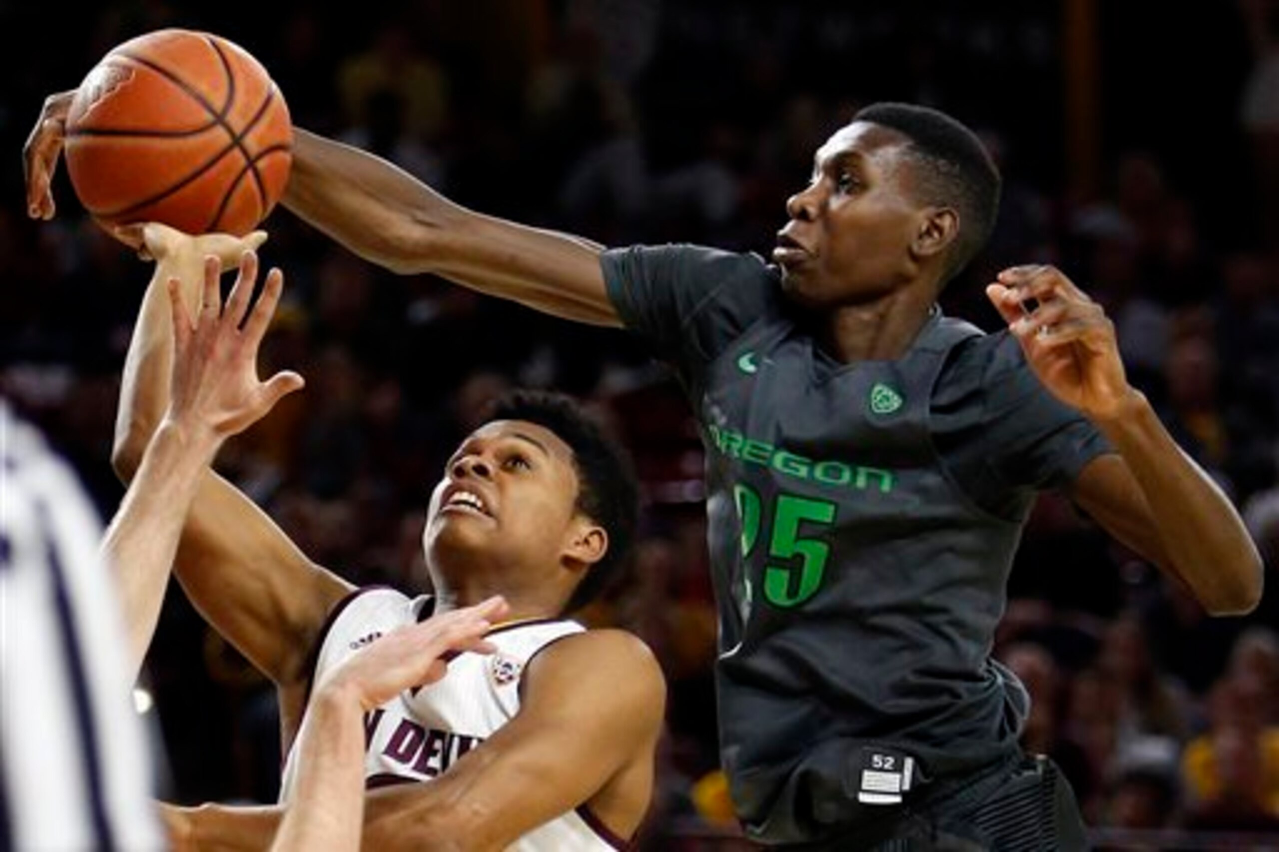 One of the 110 shots that Oregon's Chris Boucher blocked last season.
