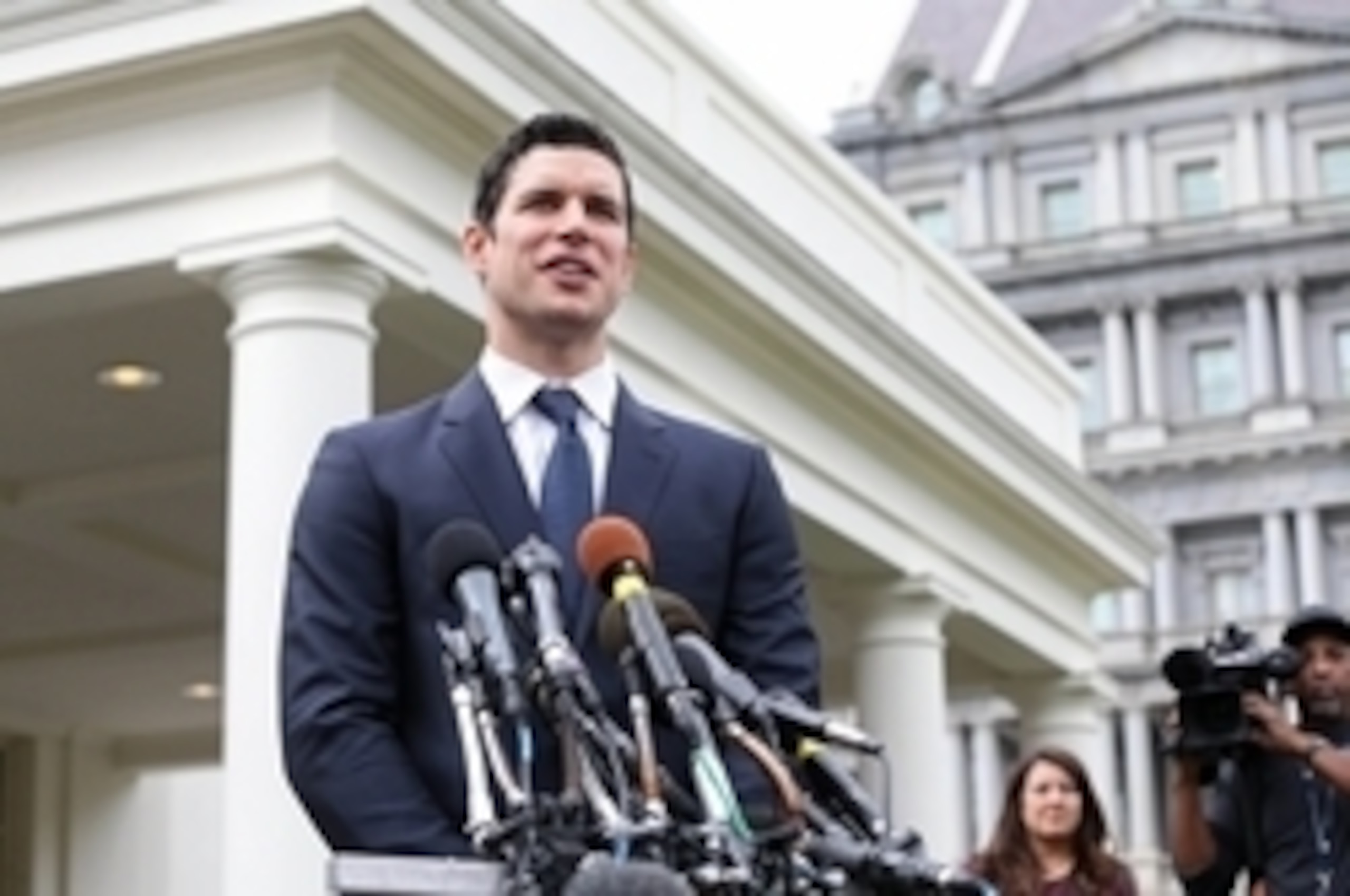 Sidney Crosby, speaking in front of the White House in October after President Obama honored the Penguins.