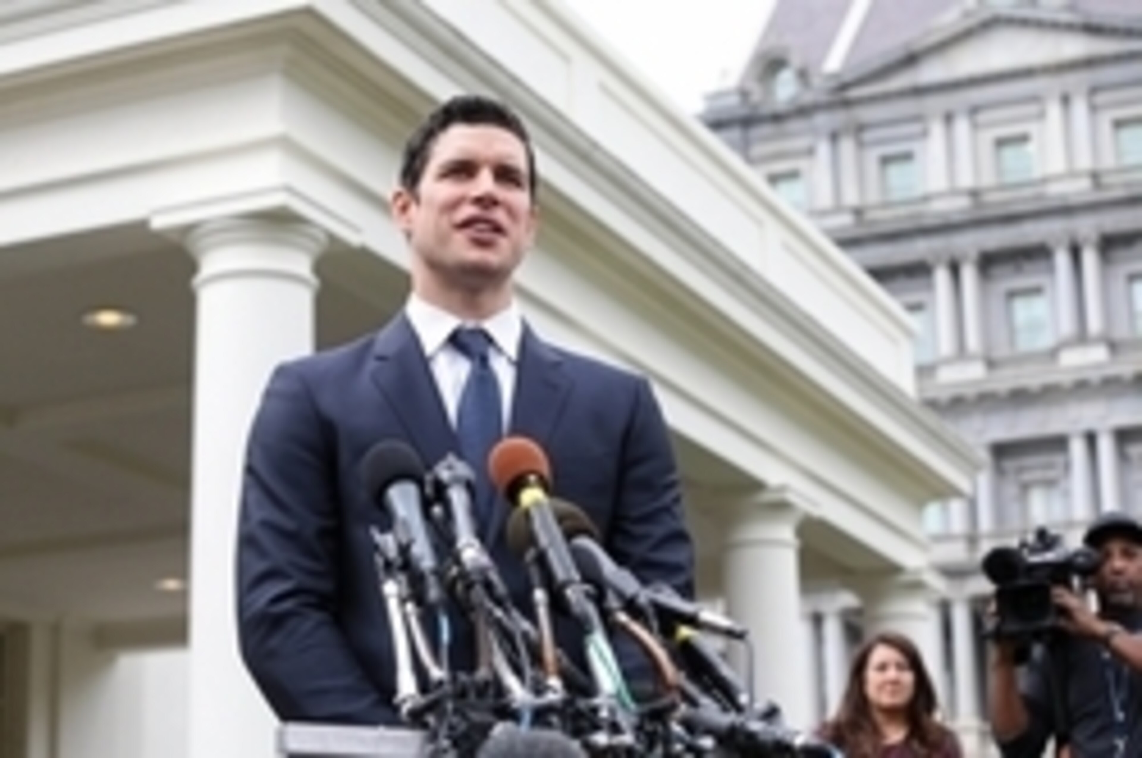 Sidney Crosby, speaking in front of the White House in October after President Obama honored the Penguins.
