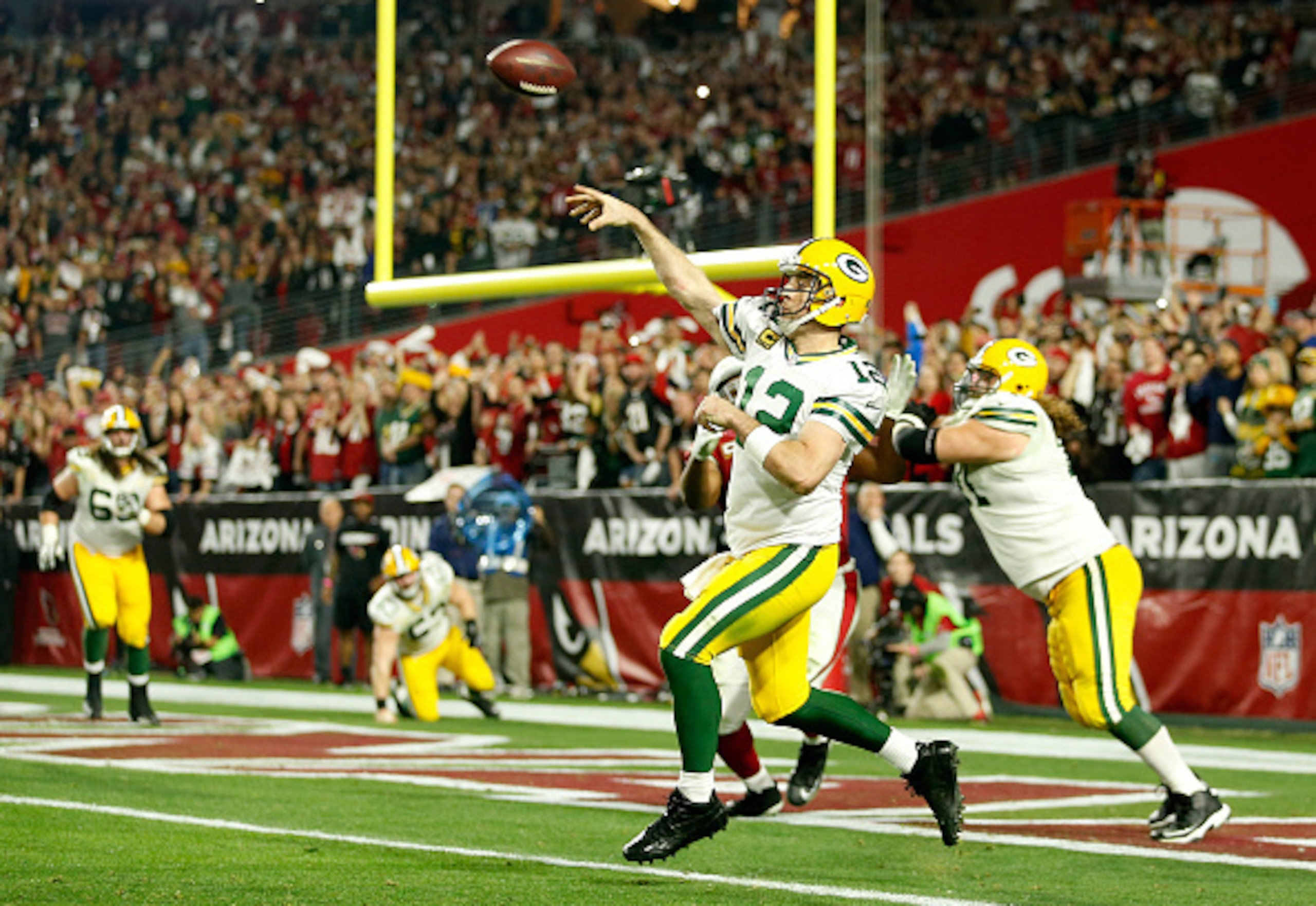 Aaron Rodgers' two Hail Mary passes to Jeff Janis gave the Green Bay Packers momentum in the 2015 NFC Divisional Round. The Arizona Cardinals won three plays into overtime.