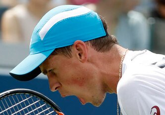 Vasek Pospisil reacts during a match at the 2016 U.S. Open.