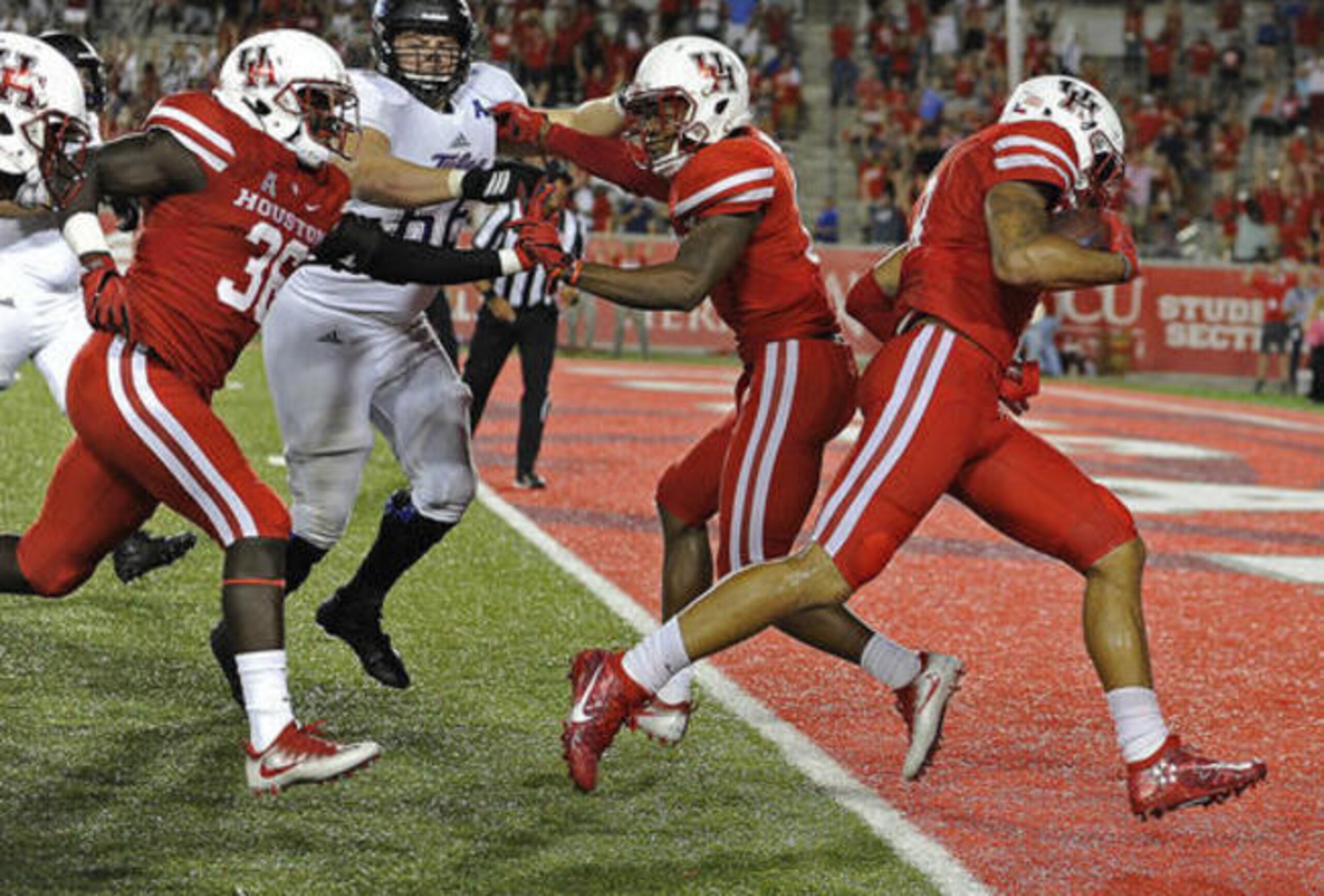 Houston came up with big defensive plays just when they were needed Saturday night vs. Tulsa.