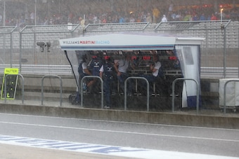 Rain pours down during the 2015 United States Grand Prix weekend.