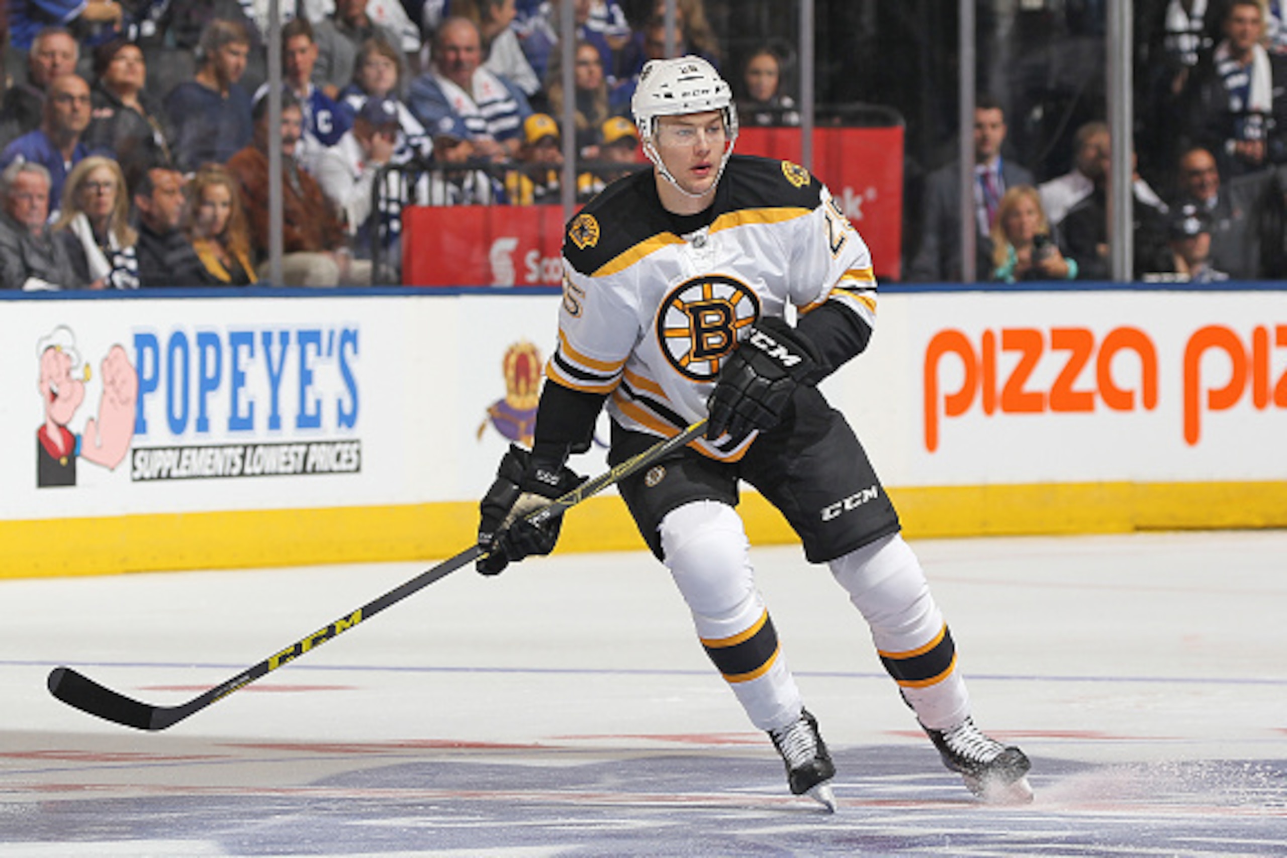 Boston Bruins rookie defenseman Brandon Carlo was a plus-seven his first three games.
