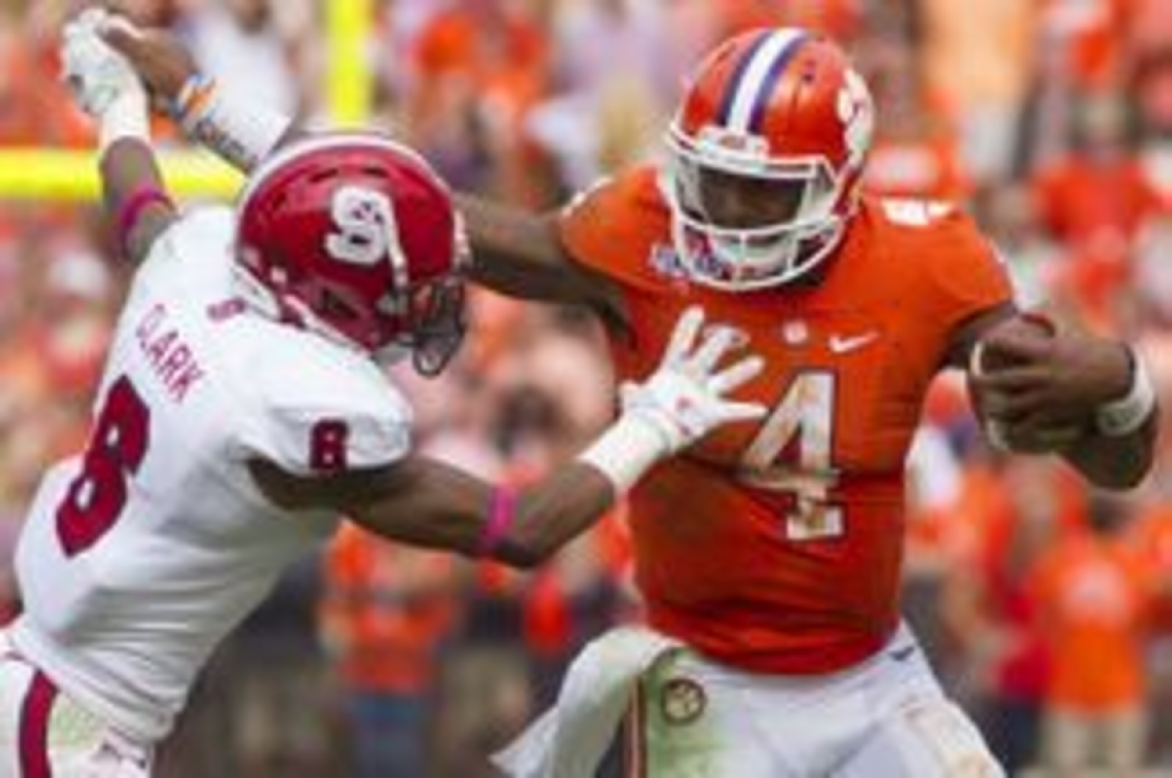 Clemson QB Deshaun Watson, who had 12 rushing TDs in 2015, had his first scoring run of this season in the Tigers' last game. Clemson QB Deshaun Watson, who had 12 rushing TDs in 2015, had his first scoring run of this season in the Tigers' last game.