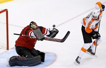 Coyotes goalie Mike Smith, left, is injured again, which is bad news for coach Dave Tippett