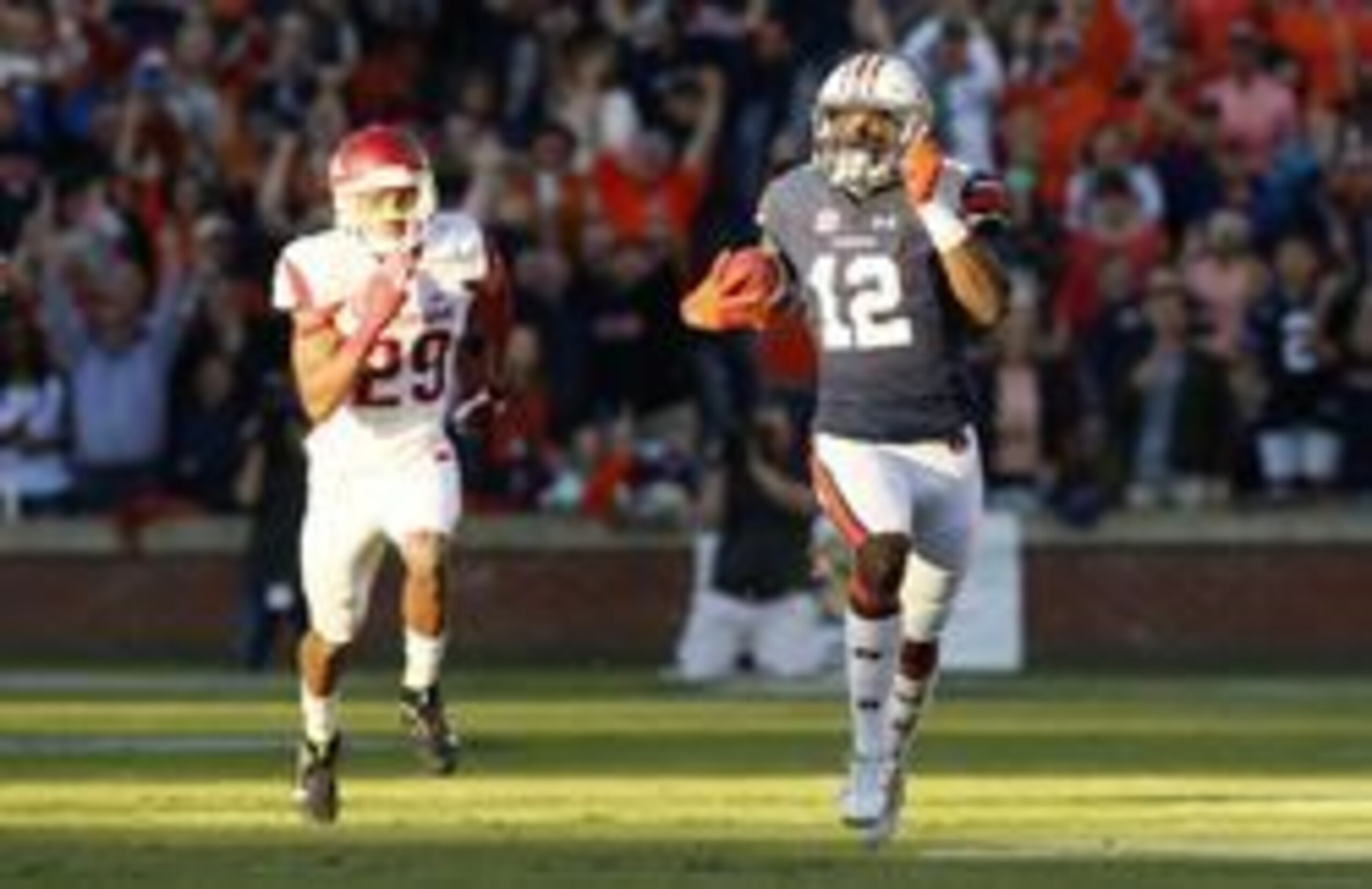 Eli Stove and Auburn are running away from the field.