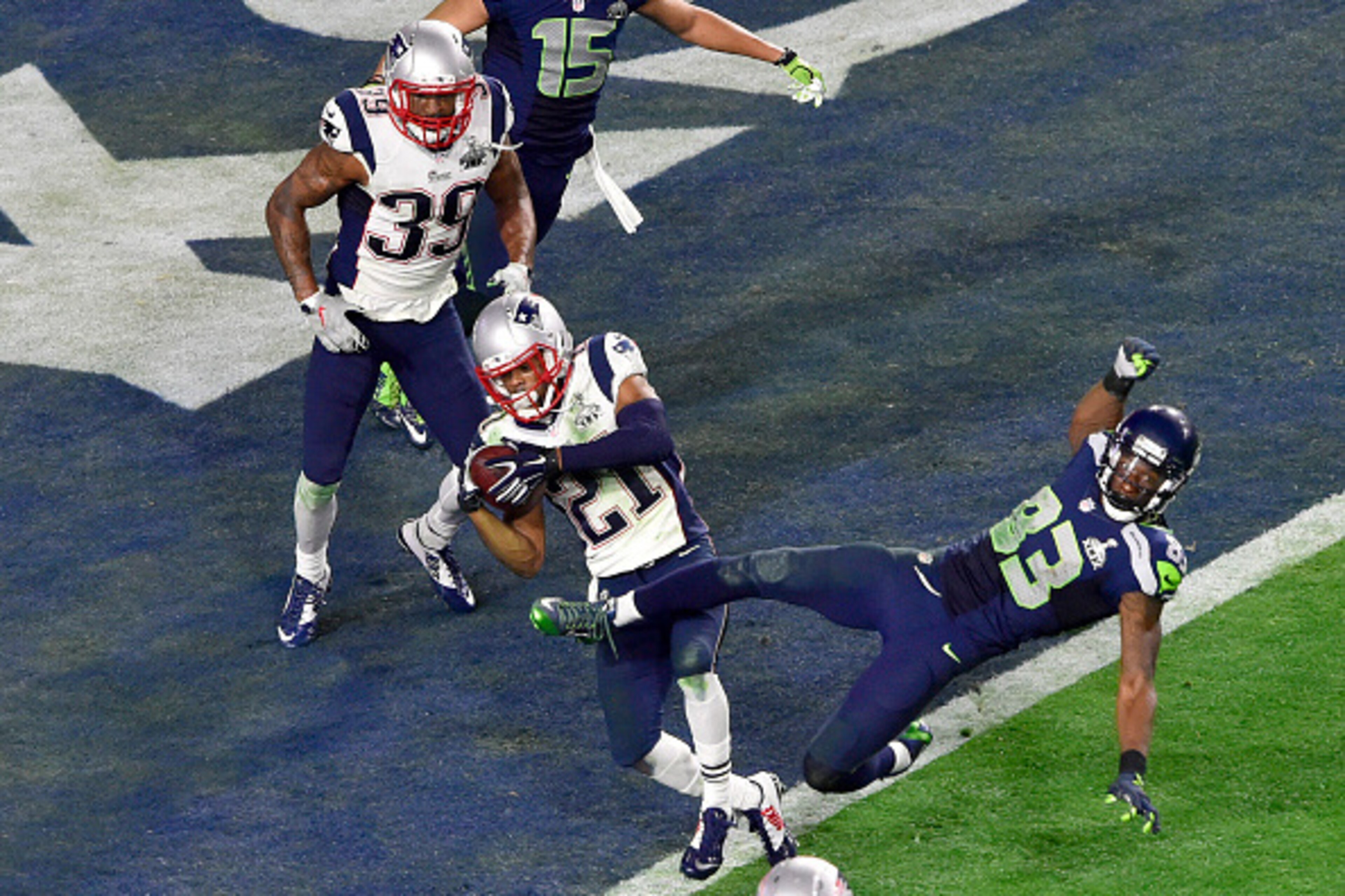 Malcolm Butler sealed the New England Patriots' Super Bowl XLIX victory over the Seattle Seahawks with a interception right around the end zone.
