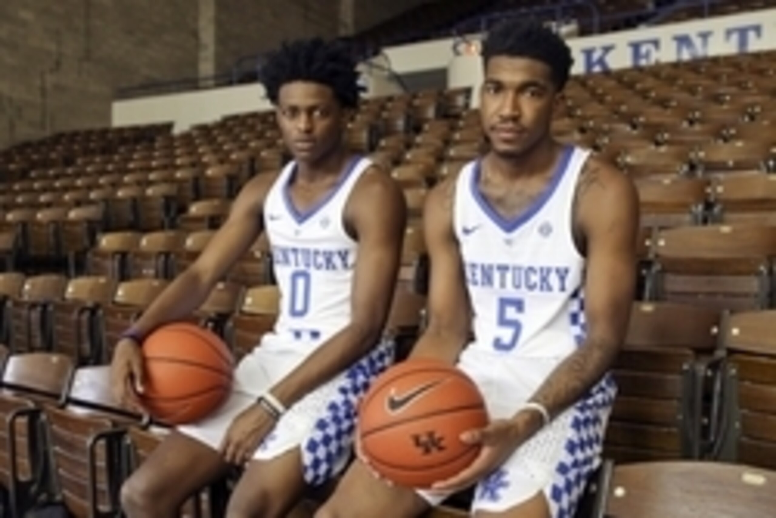 Kentucky guards De'Aaron Fox (left) and Malik Monk.