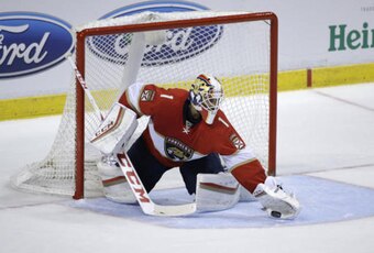 Roberto Luongo of the Panthers hasn't had much offensive support so far.