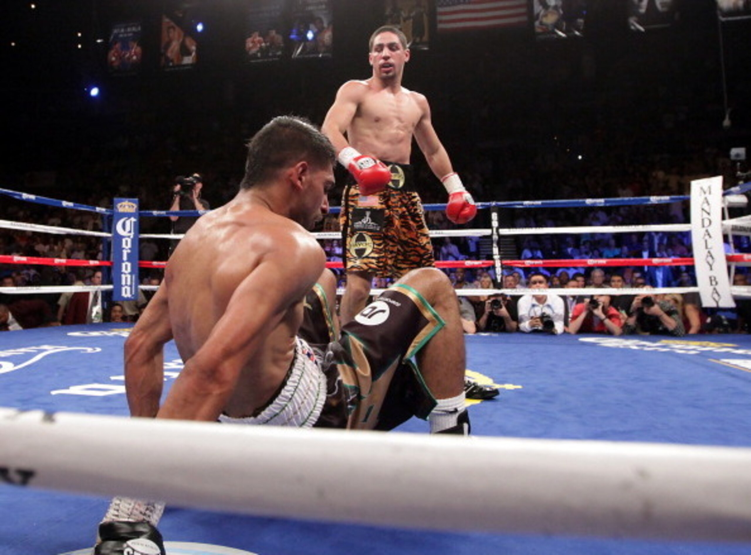 Amir Khan came a cropper against Danny Garcia in their first meeting. Amir Khan came a cropper against Danny Garcia in their first meeting.