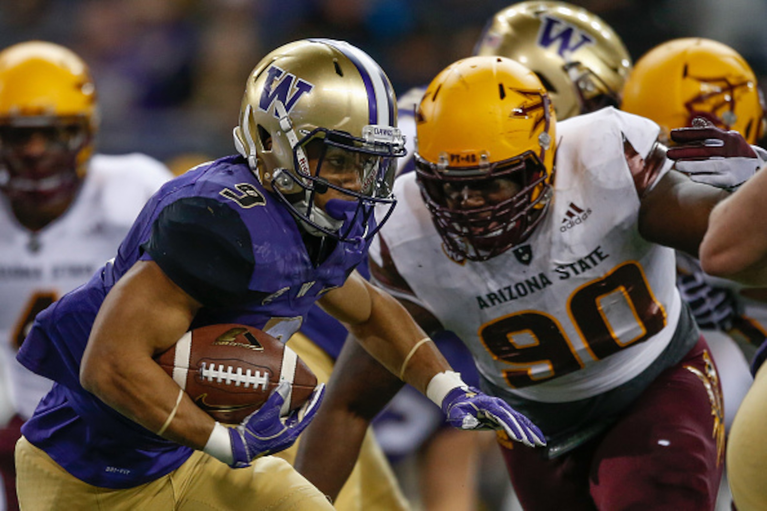 Washington's Myles Gaskin is second in the Pac-12 in rushing. Washington's Myles Gaskin is second in the Pac-12 in rushing.