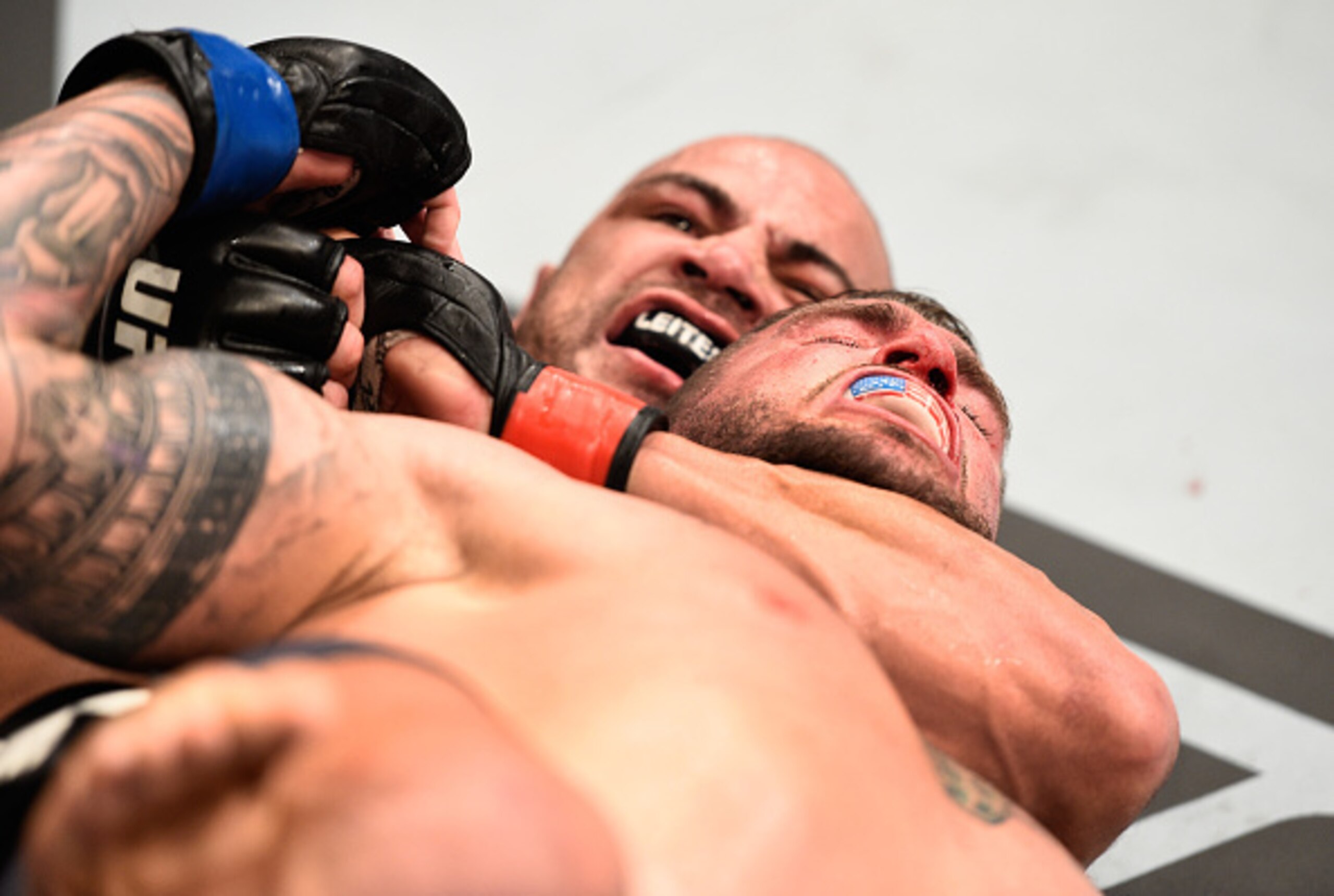 Leites, seen here choking Chris Camozzi, is a unanimous pick.