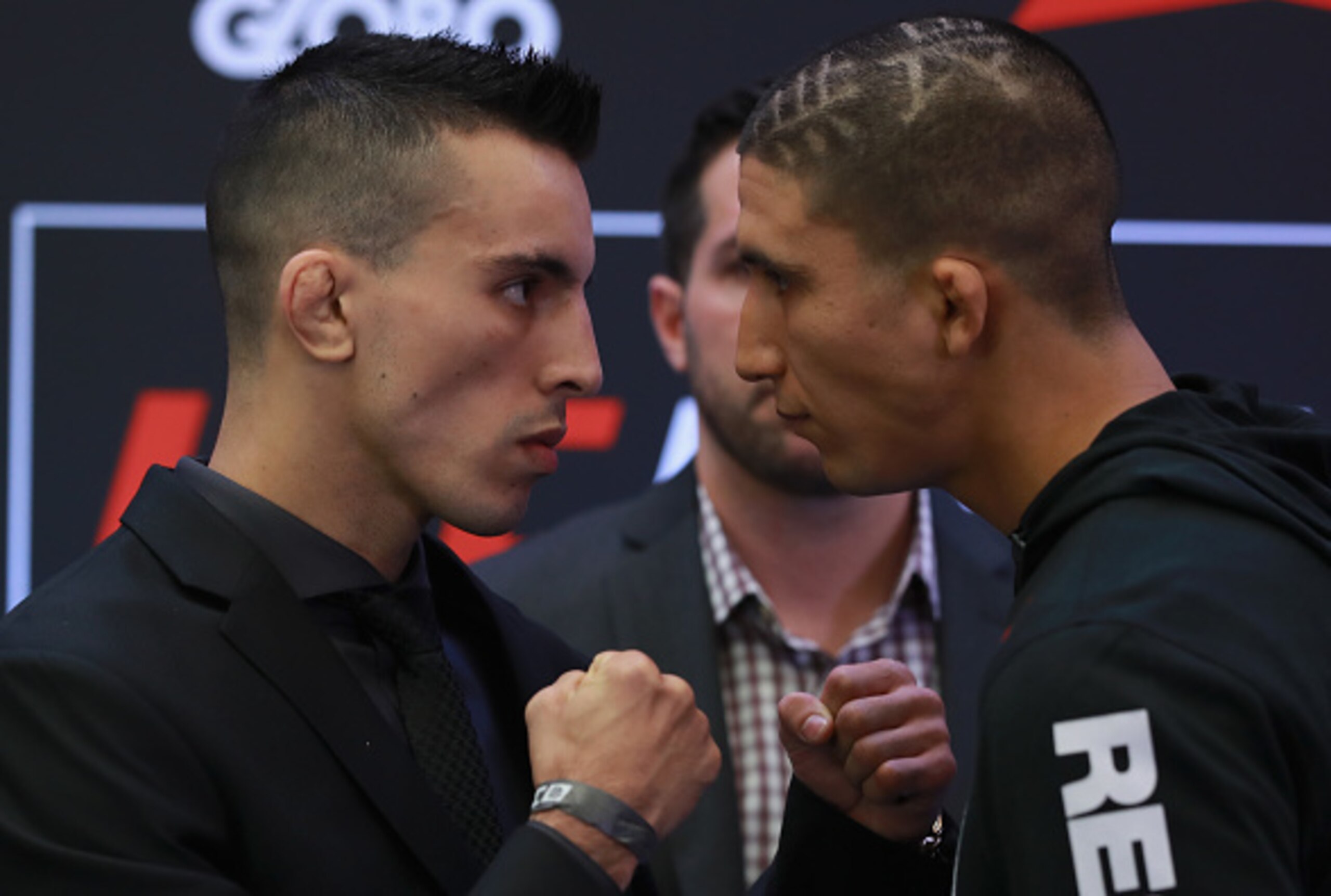 Almeida (left) squares off with Morales (right).