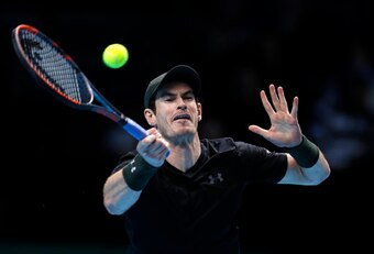 Andy Murray hits a forehand during the semifinals of the 2016 ATP World Tour Finals in London.
