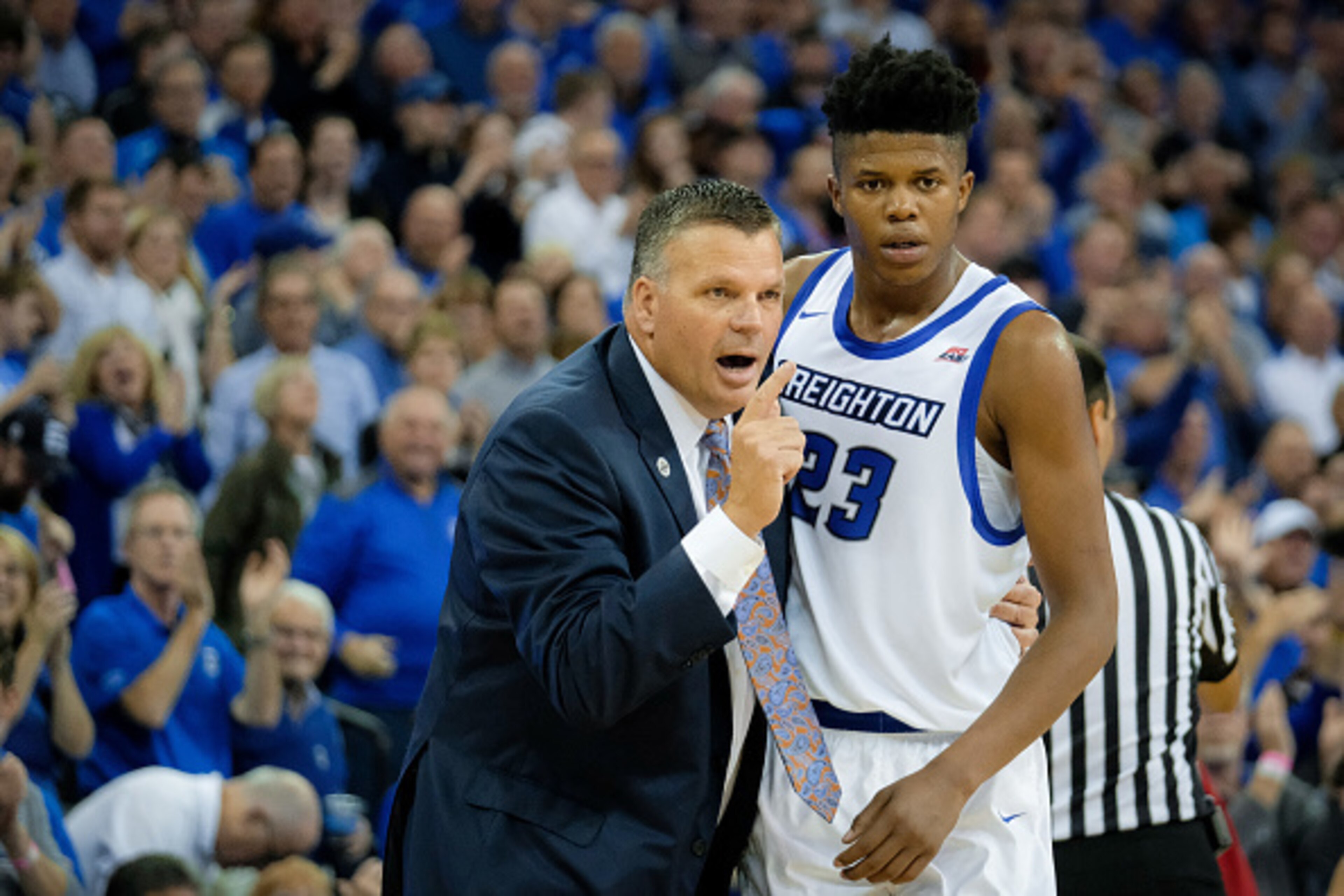 Justin Patton and head coach Greg McDermott