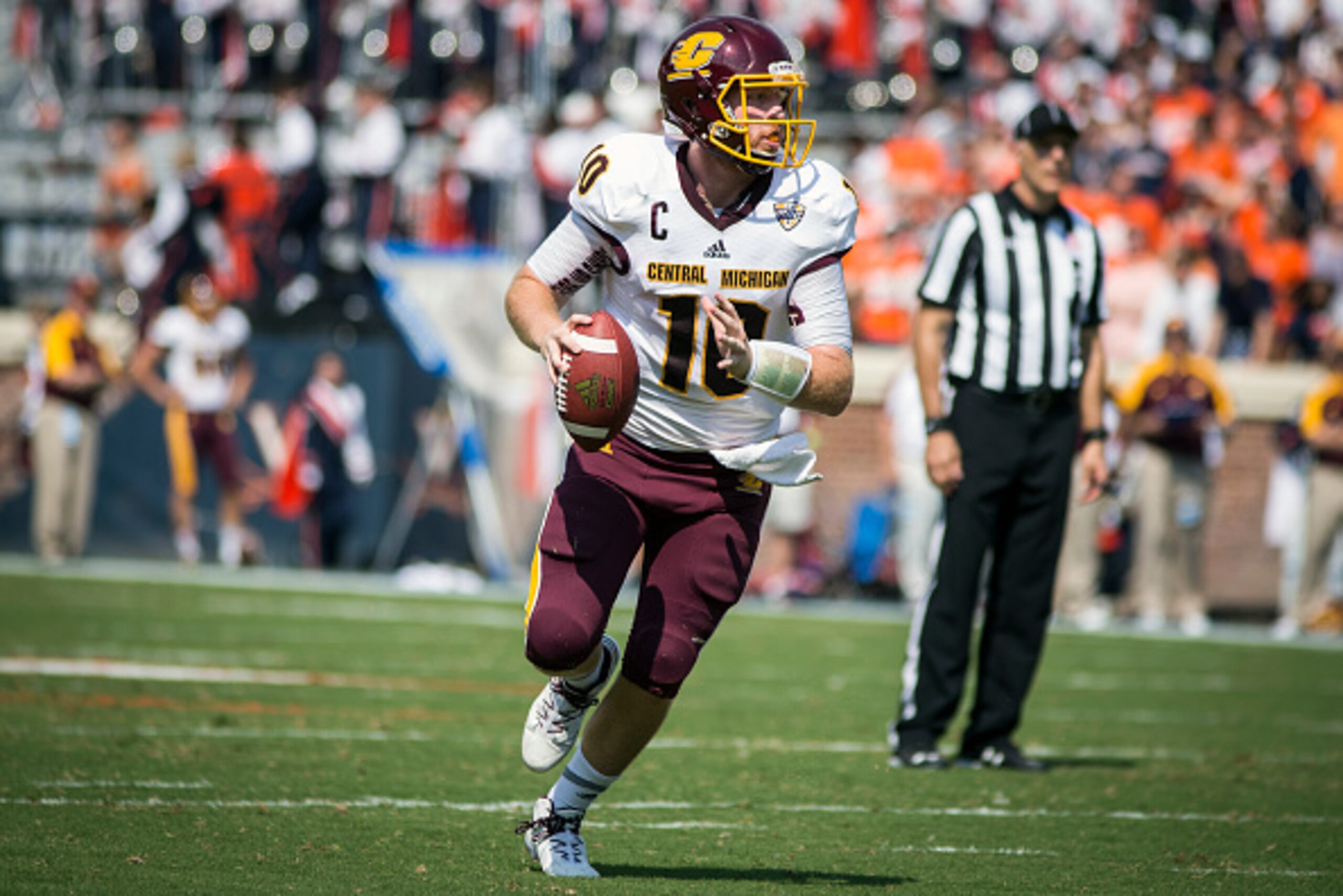 Central Michigan QB Cooper Rush needs 357 passing yards to become the 14th player in FBS history to throw for 13,000 yards. Central Michigan QB Cooper Rush needs 357 passing yards to become the 14th player in FBS history to throw for 13,000 yards.