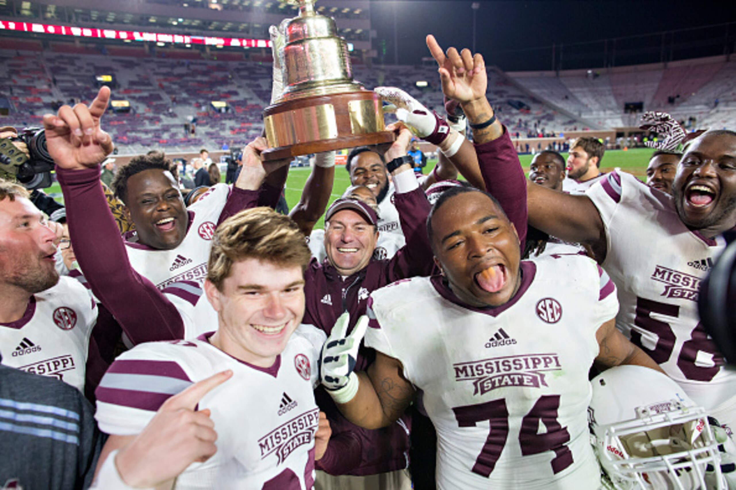 Mississippi State's Egg Bowl win over Ole Miss earned it a bowl bid despite a 5-7 record. Mississippi State's Egg Bowl win over Ole Miss earned it a bowl bid despite a 5-7 record.
