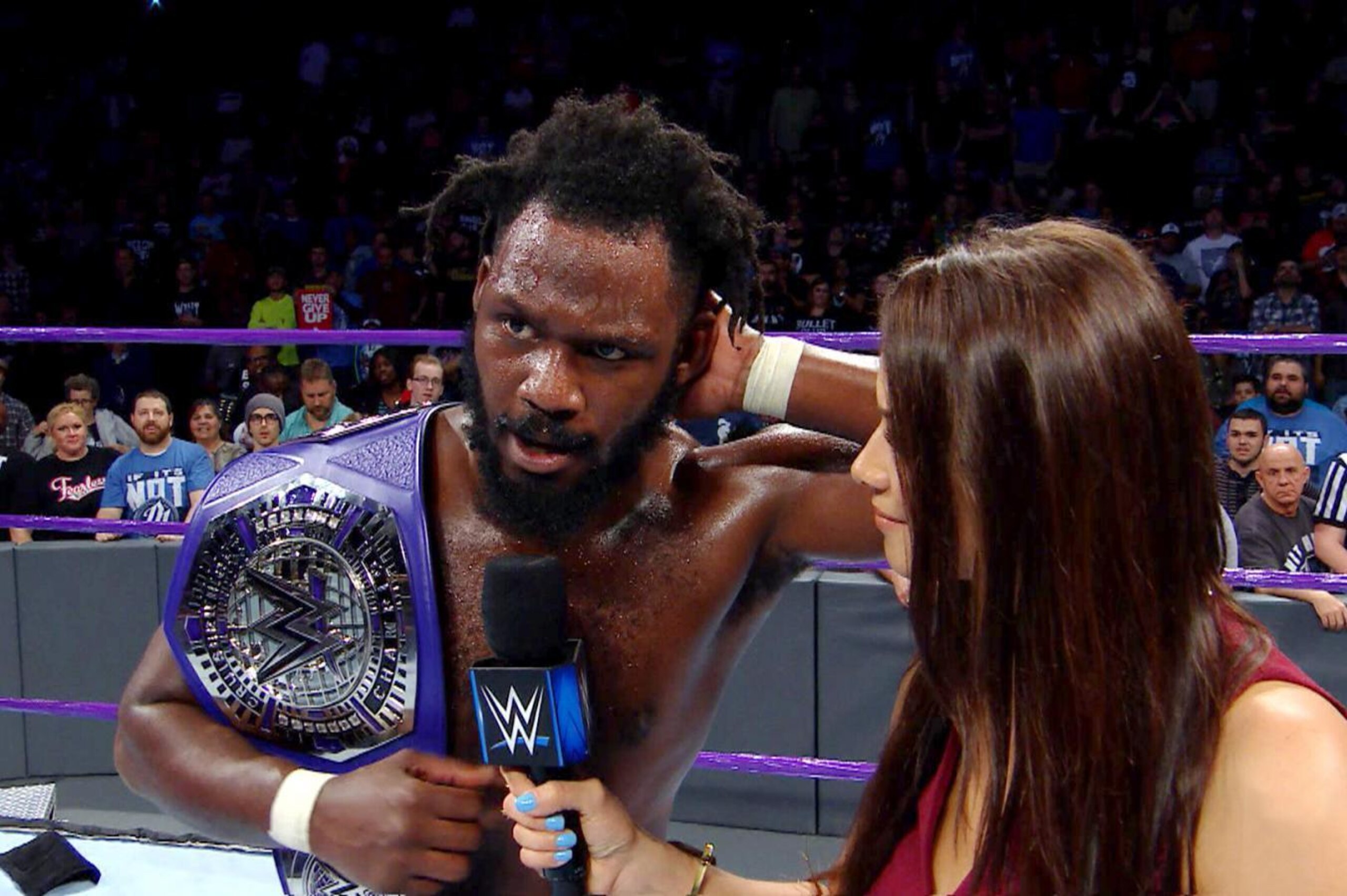 Rich Swann celebrating his title win.