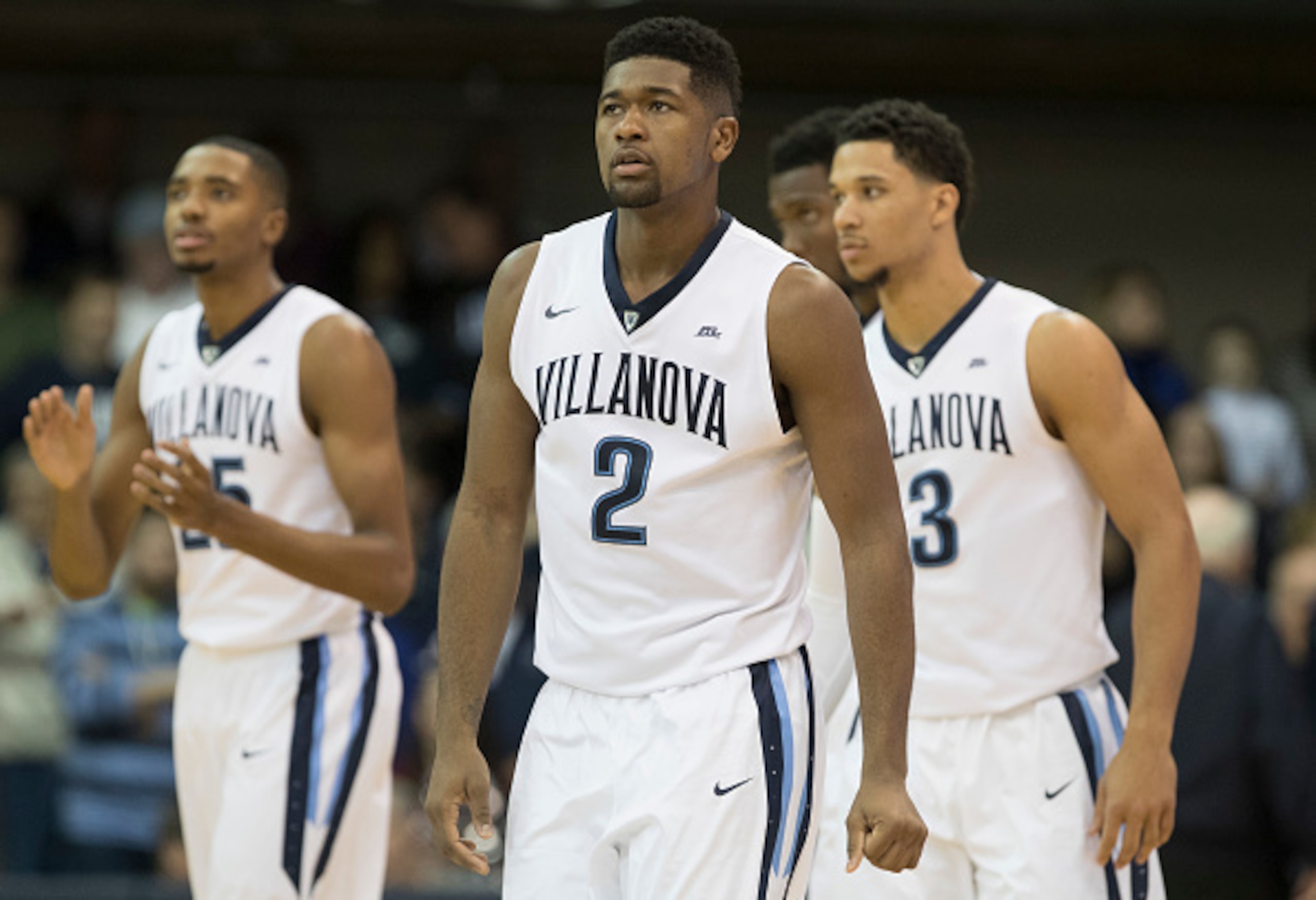 Kris Jenkins (2), Josh Hart (3) and Mikal Bridges (25) have repeat on the brain.