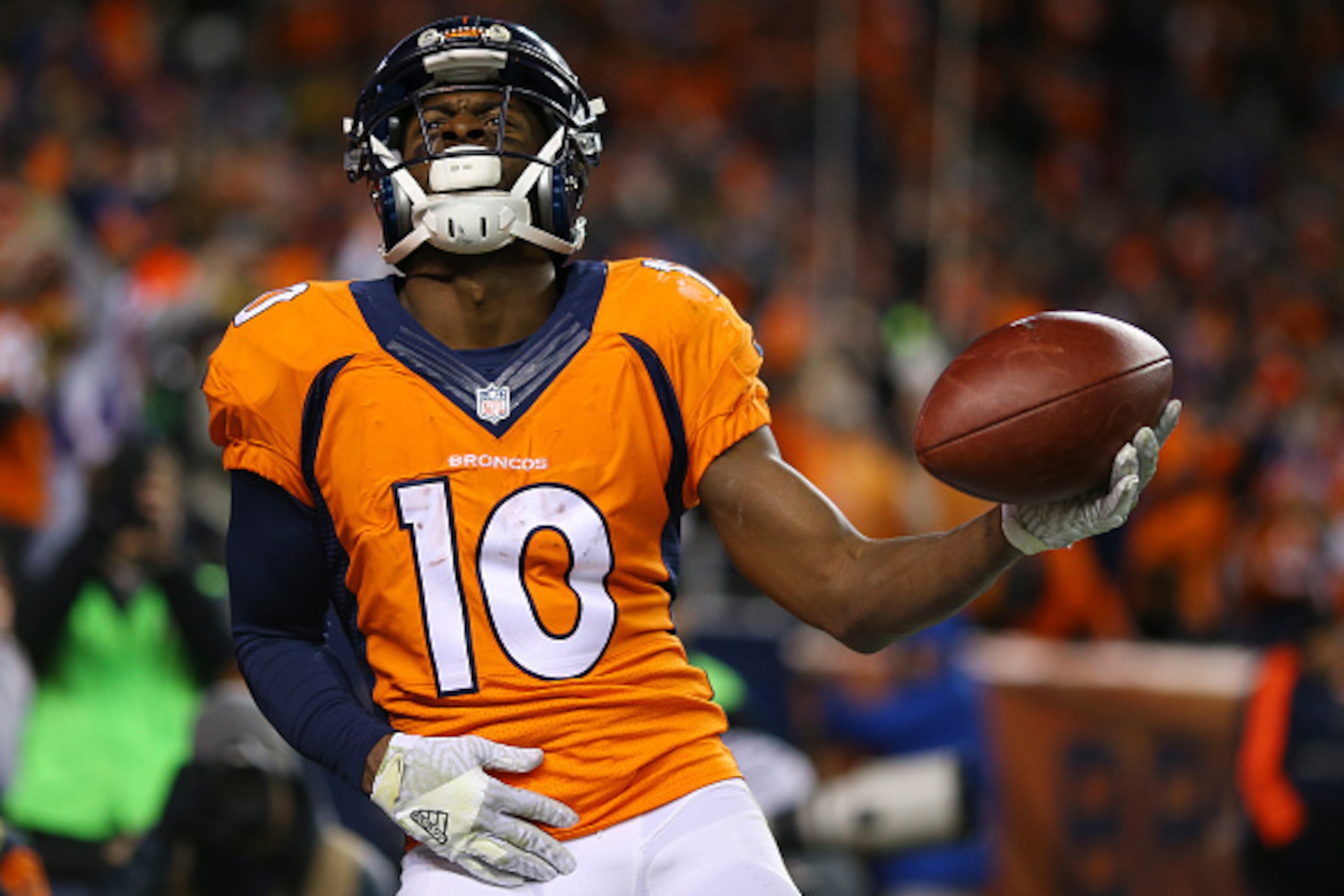 Including last season, Emmanuel Sanders has 1,287 receiving yards in 17 games during the 2016 calendar year.