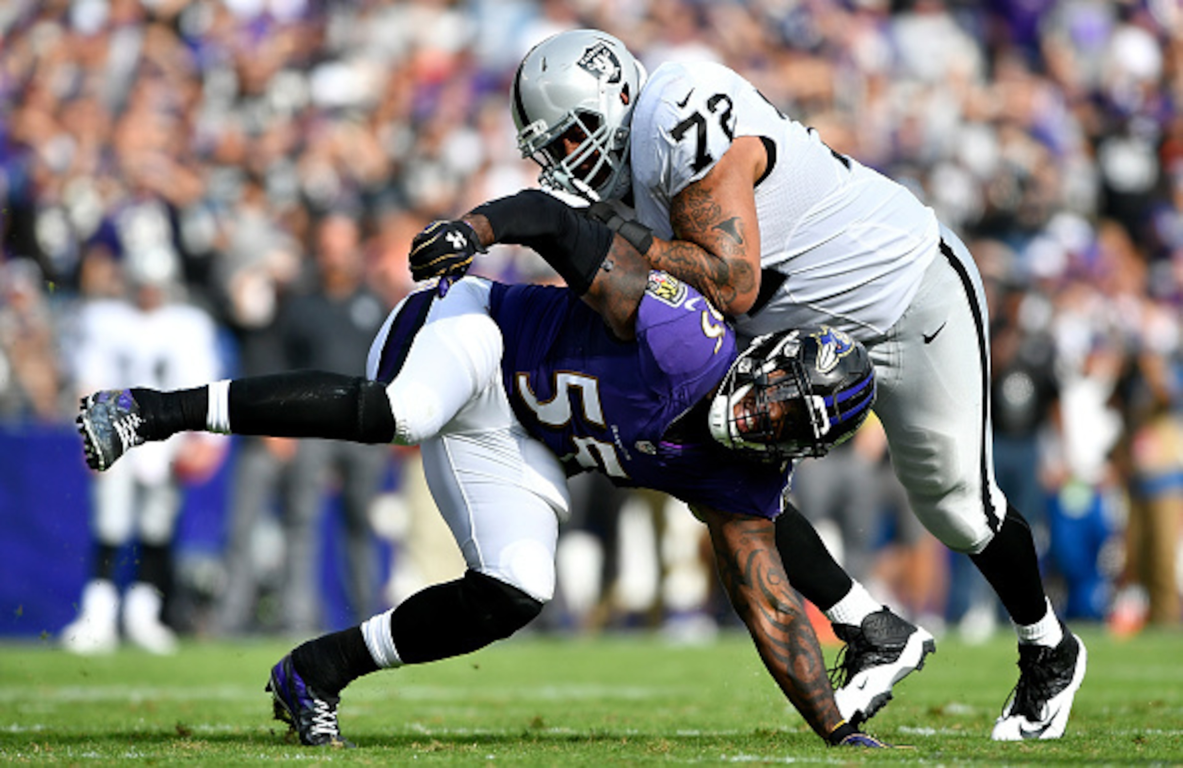 No team has suffered fewer sacks than the Oakland Raiders (13) this season.