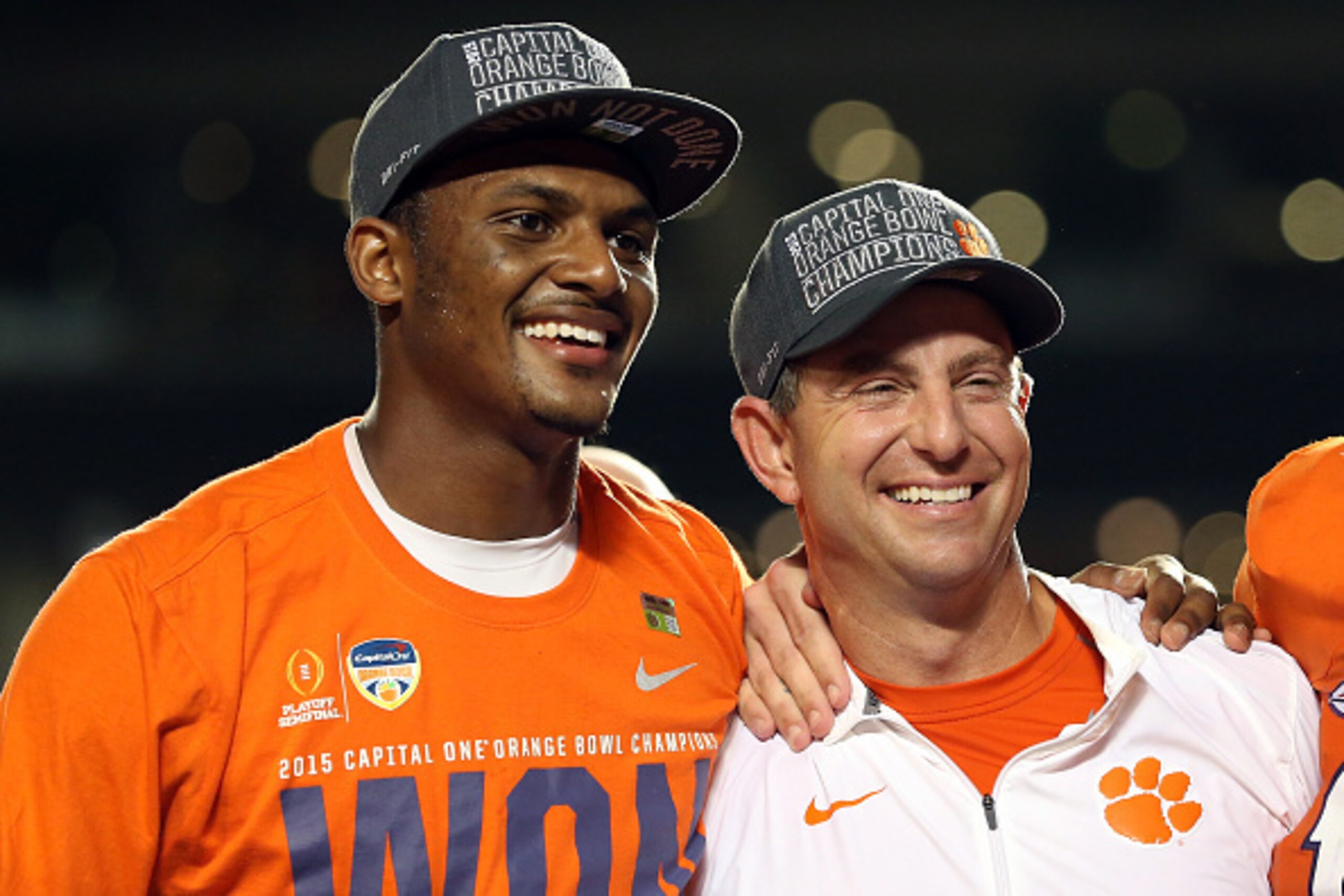 Clemson QB Deshaun Watson and head coach Dabo Swinney