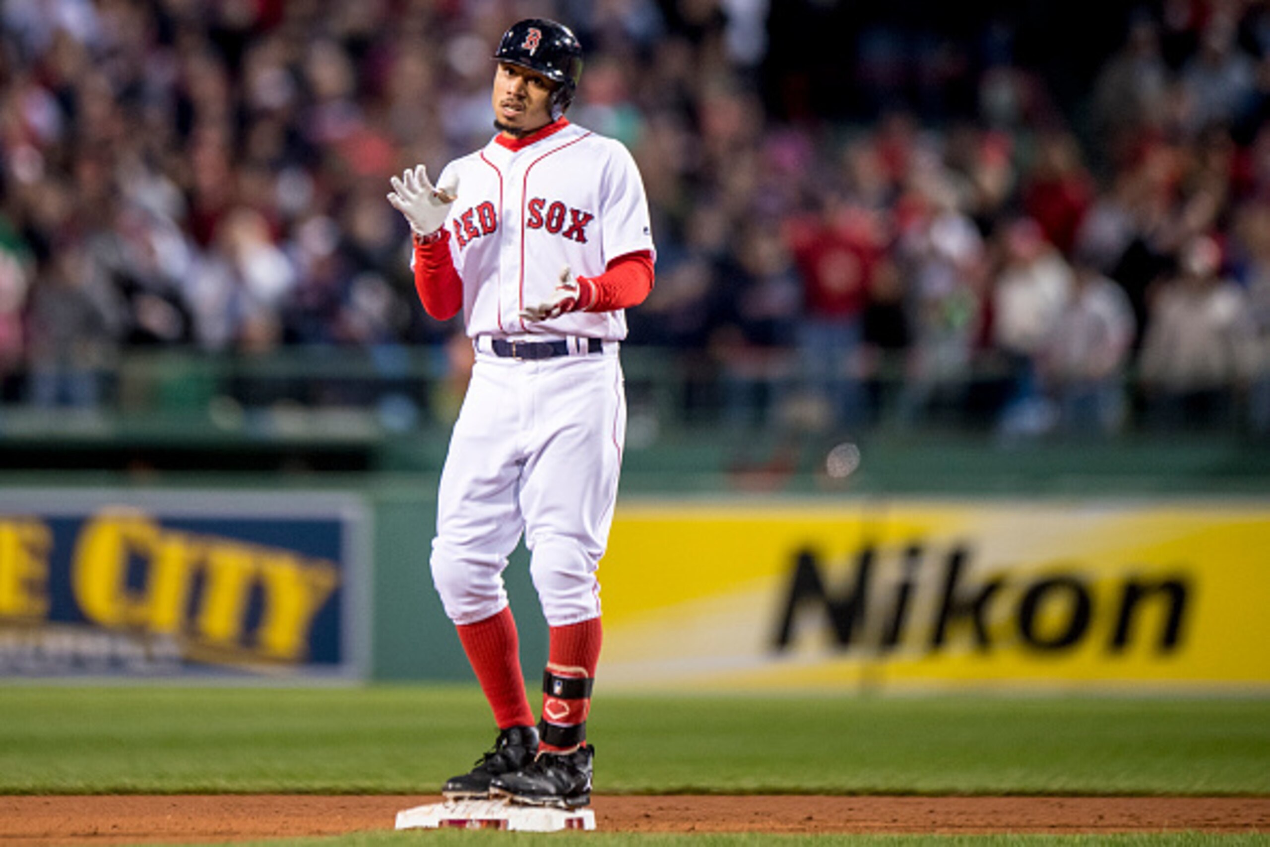 With David Ortiz retired, Mookie Betts steps up as the Boston Red Sox's superstar. With David Ortiz retired, Mookie Betts steps up as the Boston Red Sox's superstar.
