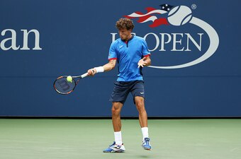 Pablo Carreno Busta hits a forehand during a match at the 2016 U.S. Open.