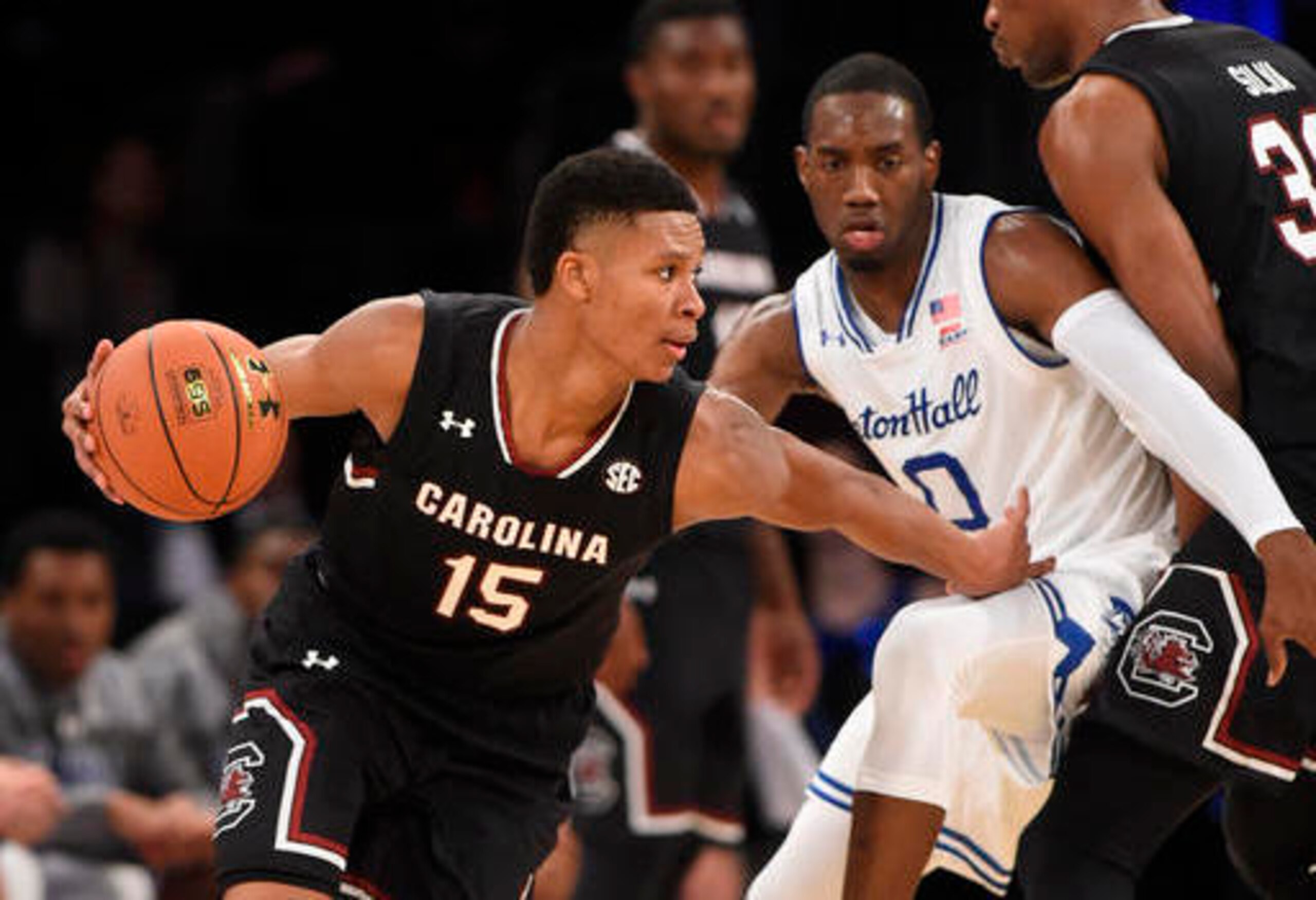 P.J. Dozier and South Carolina lost to Seton Hall and plummeted in the AP poll.