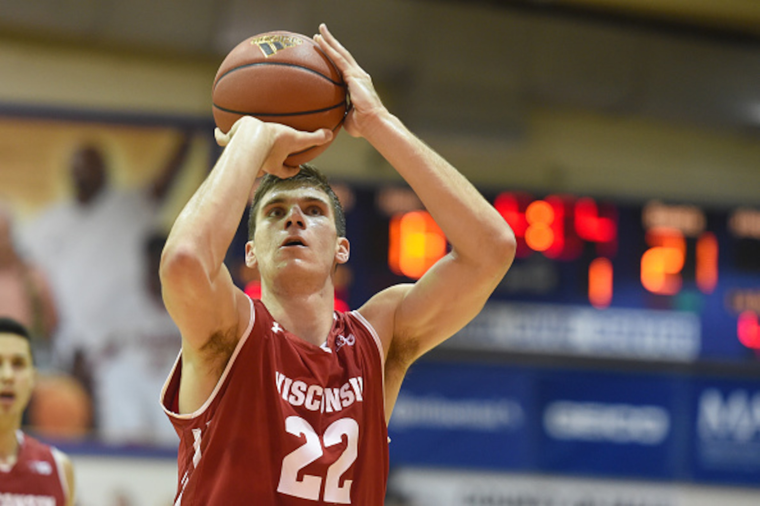 Ethan Happ is shooting just 50.0 percent from the free-throw line.