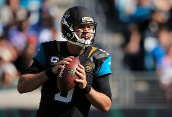 JACKSONVILLE, FL - DECEMBER 24: Blake Bortles #5 of the Jacksonville Jaguars in action during the first half of the game against the Tennessee Titans at EverBank Field on December 24, 2016 in Jacksonville, Florida. (Photo by Rob Foldy/Getty Images)