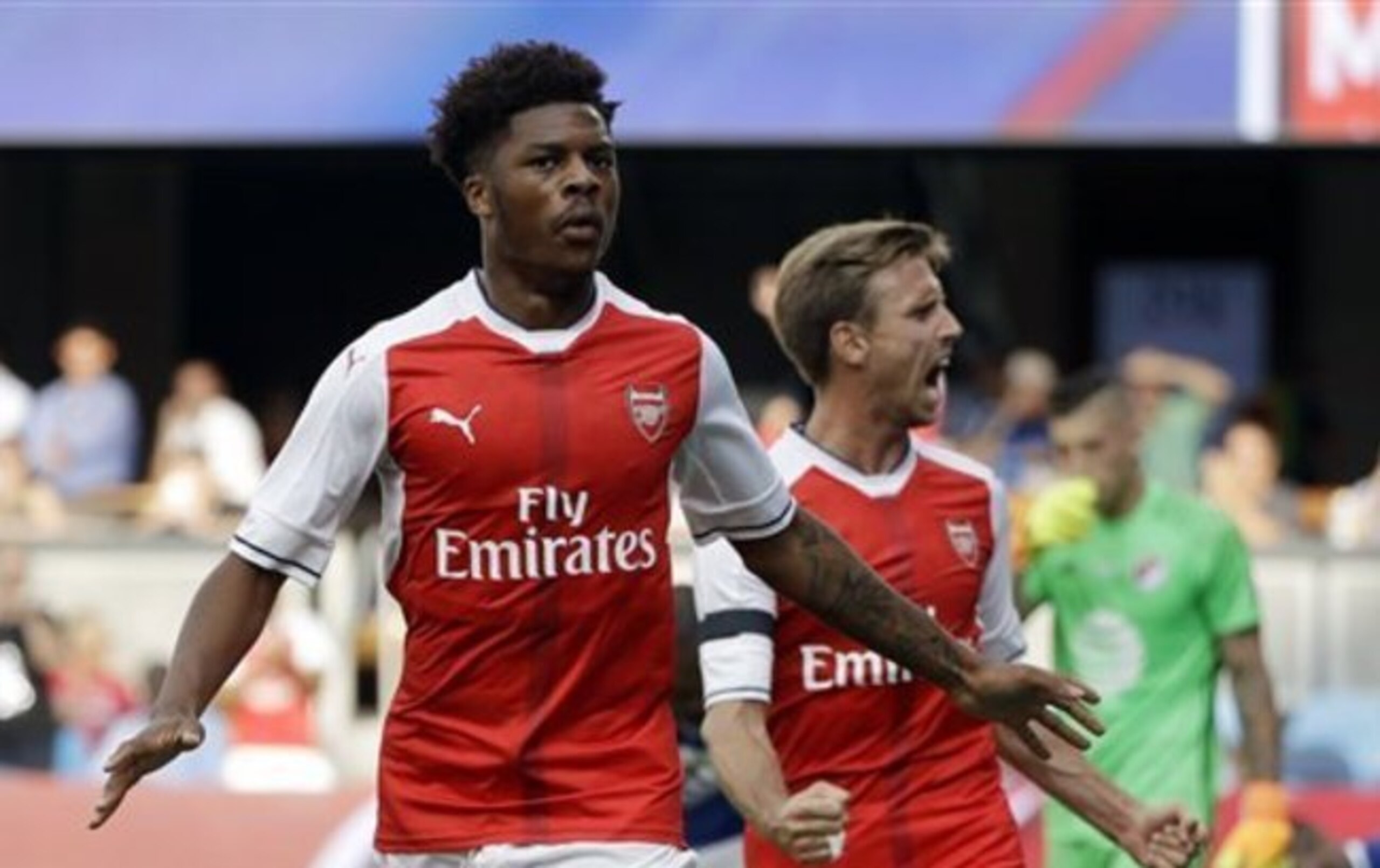 Chuba Akpom in action for Arsenal during pre-season. Chuba Akpom in action for Arsenal during pre-season.