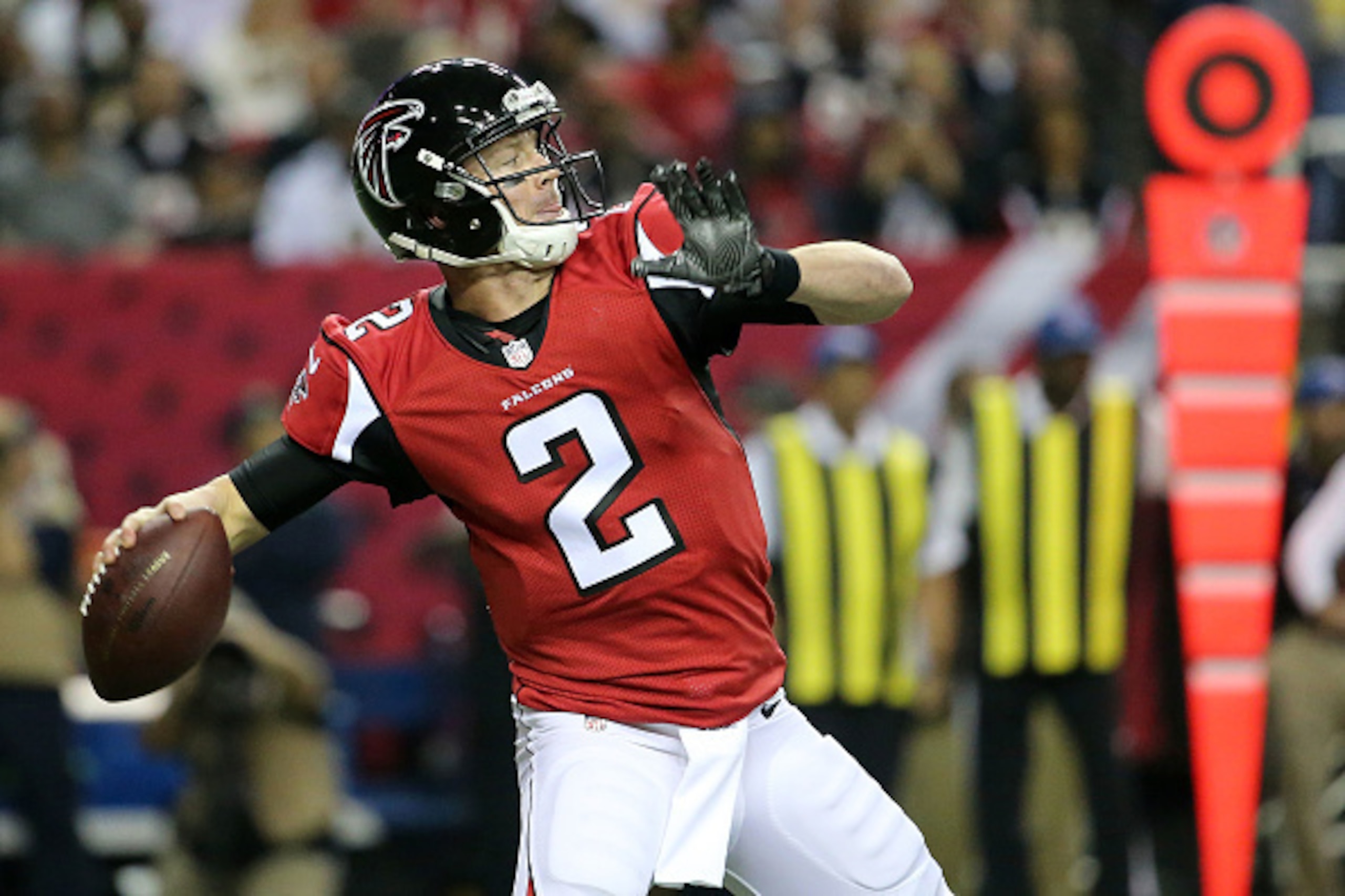 Matt Ryan led the NFL in quarterback rating and yards per pass attempt.