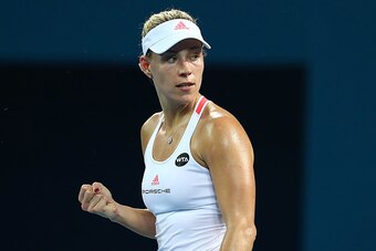 Angelique Kerber during a match in Brisbane 2017.