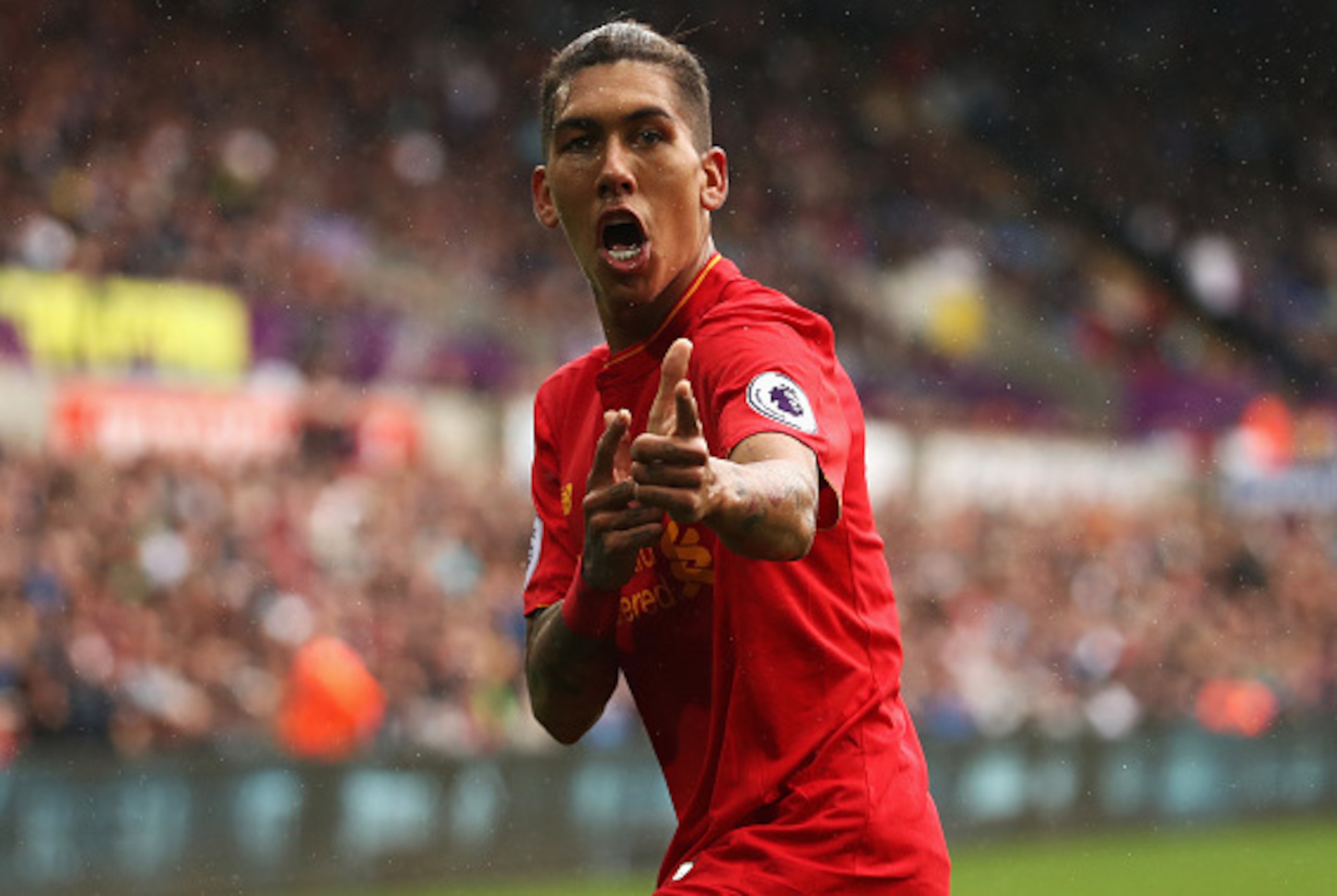 Bang! Roberto Firmino has hit the target six times in the Premier League.
